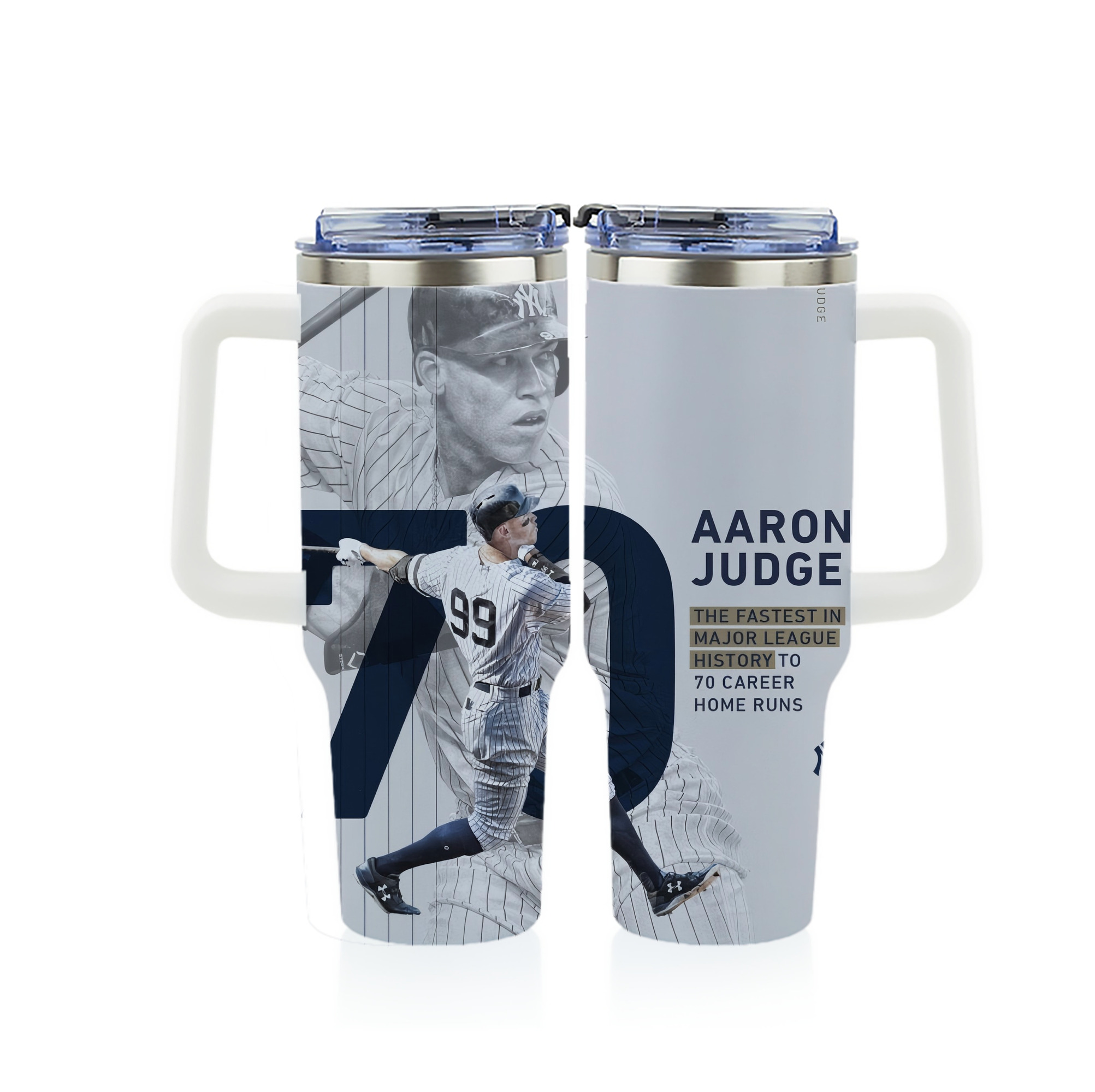 Aaron Judge 70 Home Runs 40oz Full Wrap Car Tumbler – Durable Stainless Steel Travel Mug With Vibrant UV Print – Double Wall Insulated, Fits Most Car Cup Holders