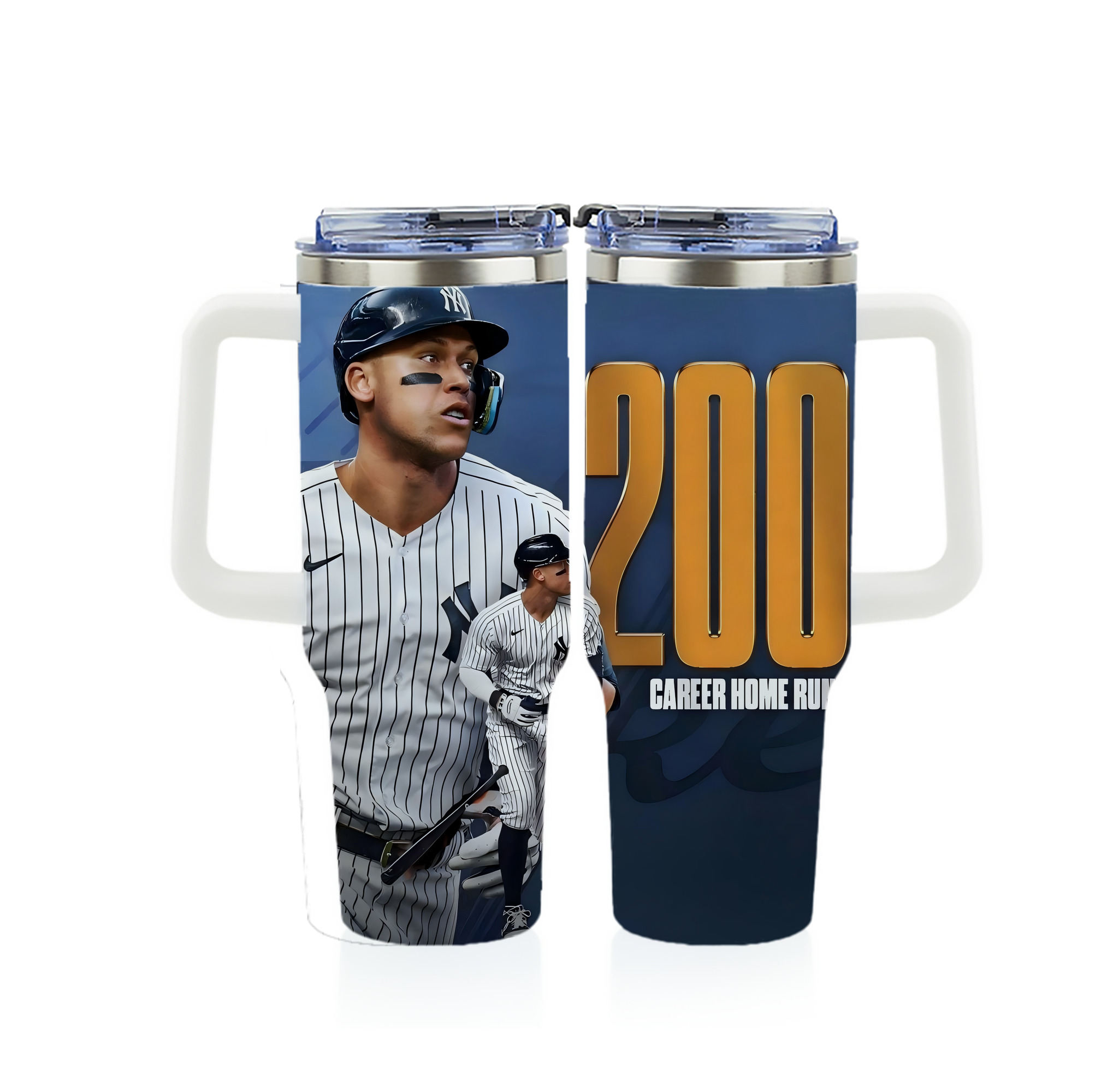 Aaron Judge 200 Home Runs 1 40oz Full Wrap Car Tumbler – Durable Stainless Steel Travel Mug With Vibrant UV Print – Double Wall Insulated, Fits Most Car Cup Holders