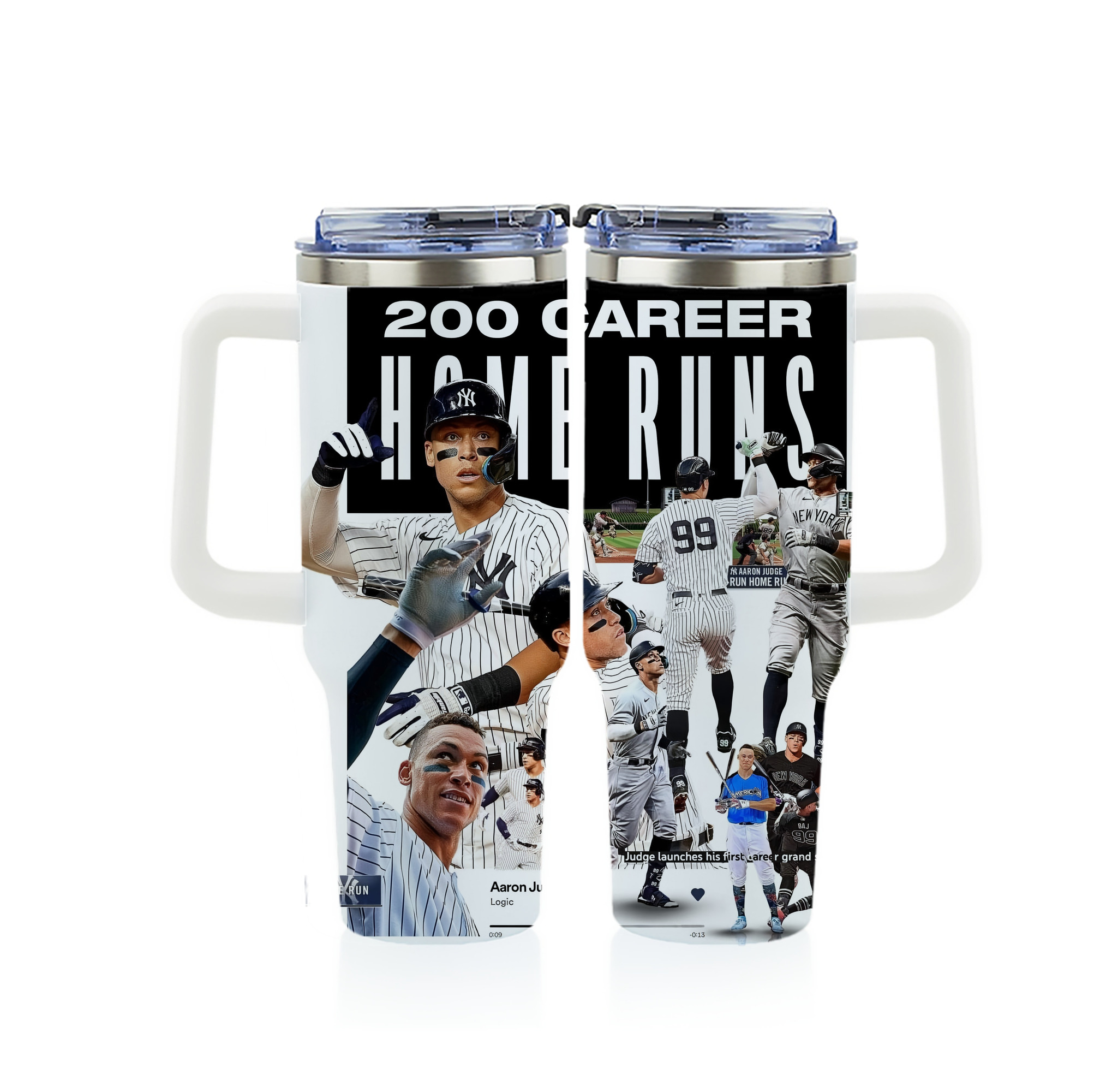 Aaron Judge 200 Home Runs 2 40oz Full Wrap Car Tumbler – Durable Stainless Steel Travel Mug With Vibrant UV Print – Double Wall Insulated, Fits Most Car Cup Holders