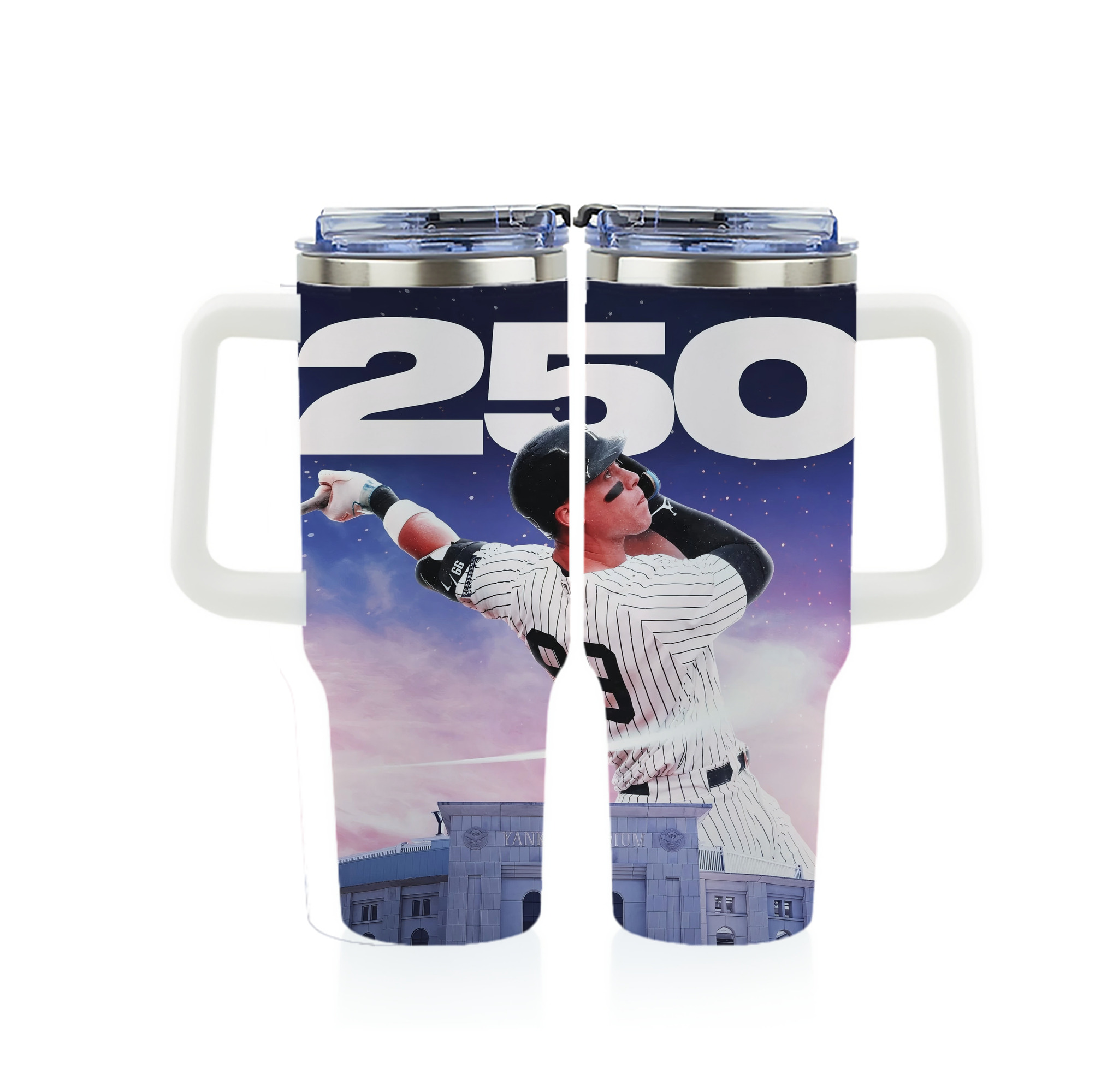 Aaron Judge 250 Home Runs 40oz Full Wrap Car Tumbler – Durable Stainless Steel Travel Mug With Vibrant UV Print – Double Wall Insulated, Fits Most Car Cup Holders