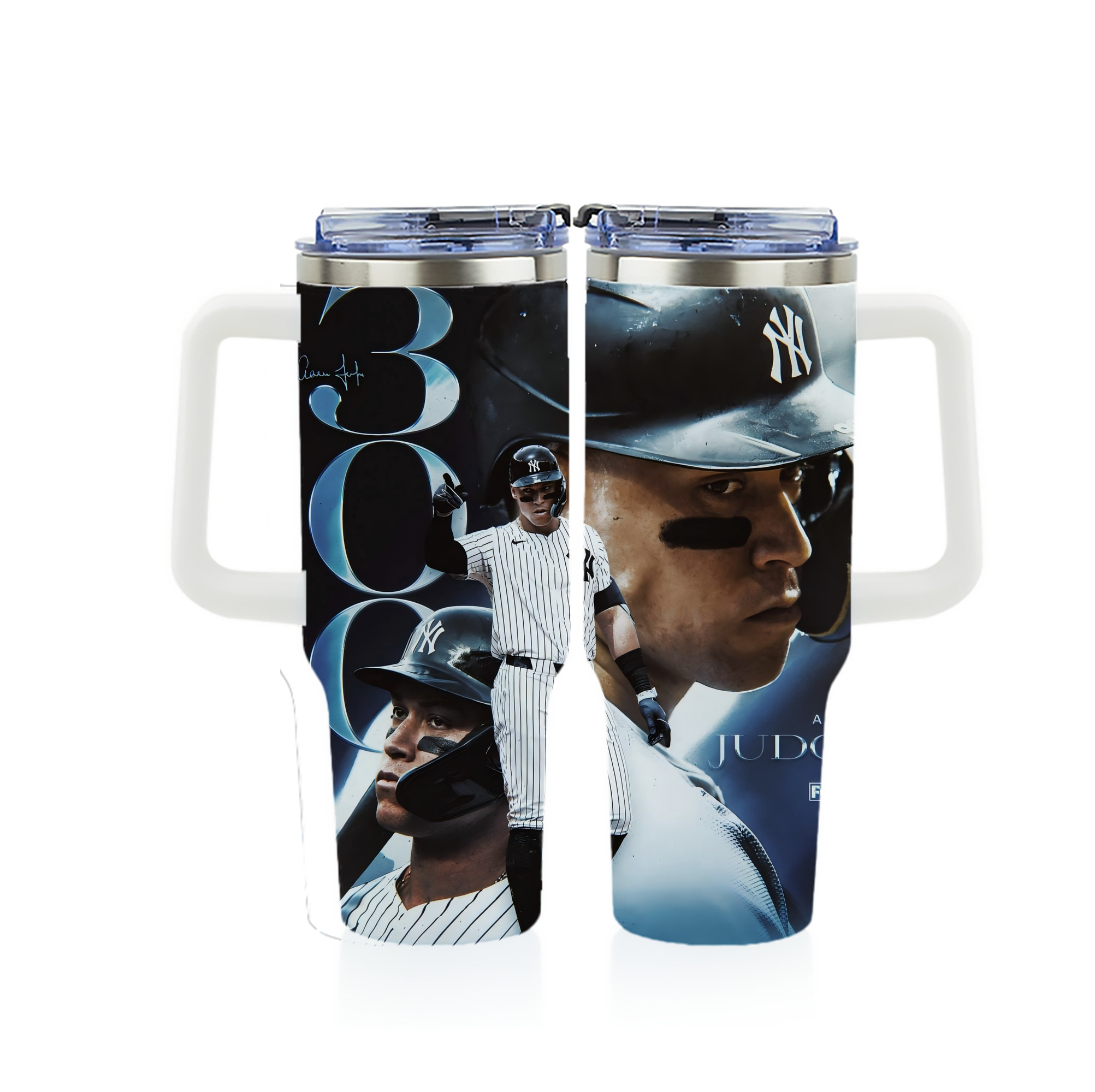 Aaron Judge 300 Home Runs 1 40oz Full Wrap Car Tumbler – Durable Stainless Steel Travel Mug With Vibrant UV Print – Double Wall Insulated, Fits Most Car Cup Holders