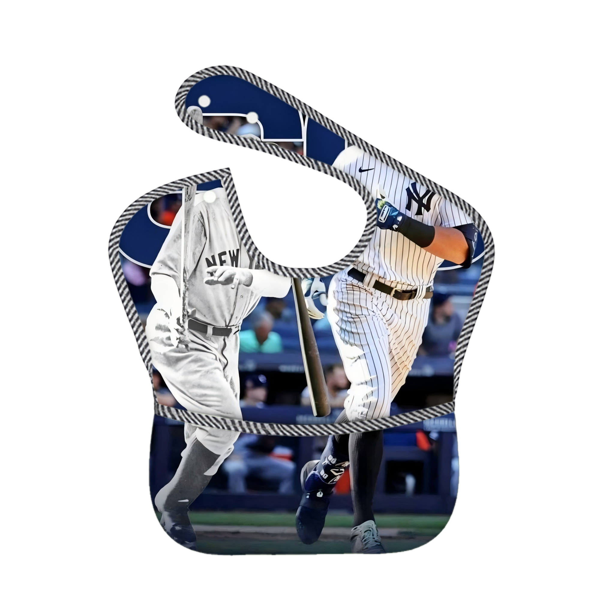 Aaron Judge 60 Home Runs 5 Adjustable Waterproof Toddler Bib – Full-Print Durable Polyester – Foldable Crumb Pocket – Easy Snap Closure – Soft
