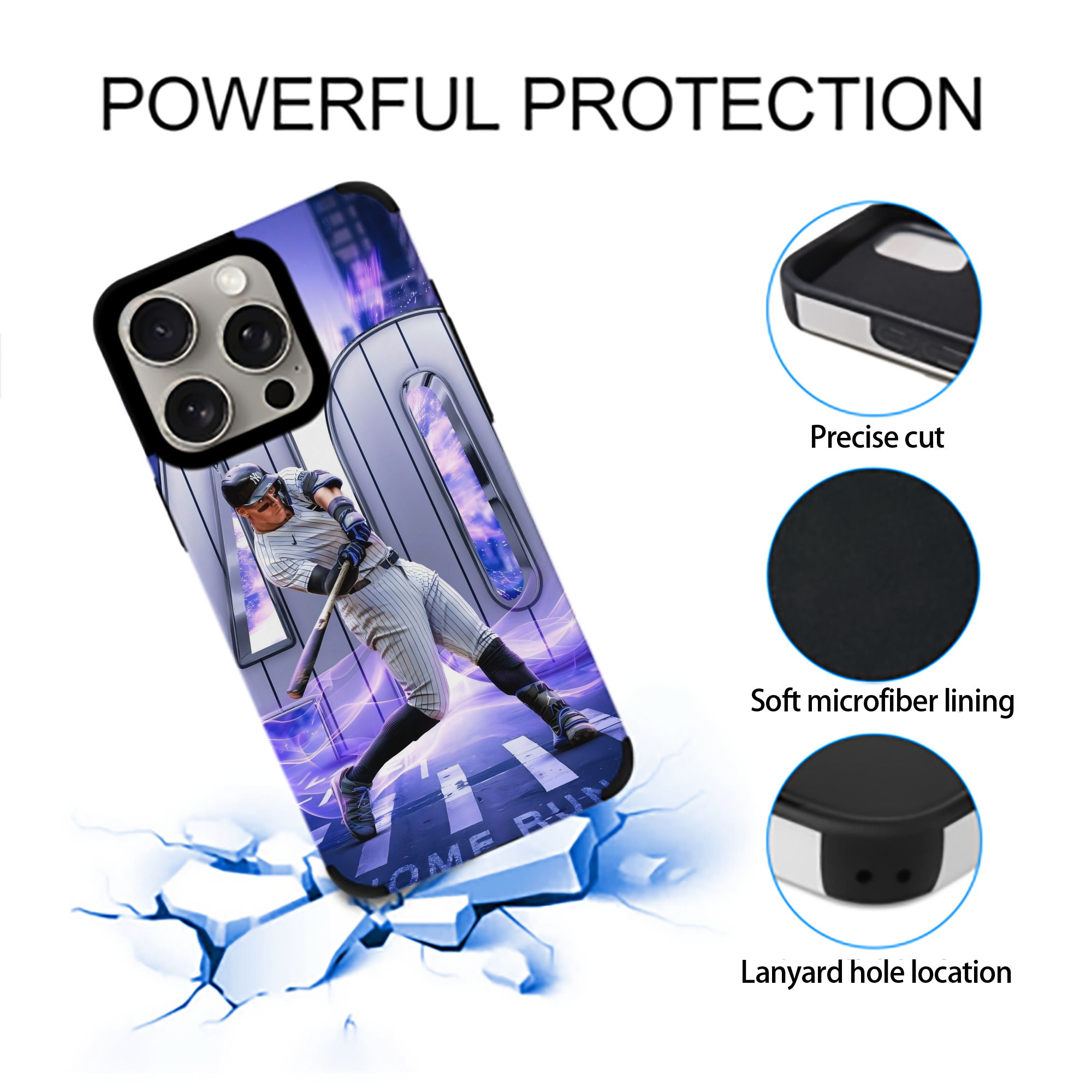 Aaron Judge 40 Home Runs IPhone 15 Pro Max PU Leather Case – Soft Lining, 360° Protection – Precise Fit, 3D Buttons, Easy Charging – Anti-Yellowing, Easy To Clean