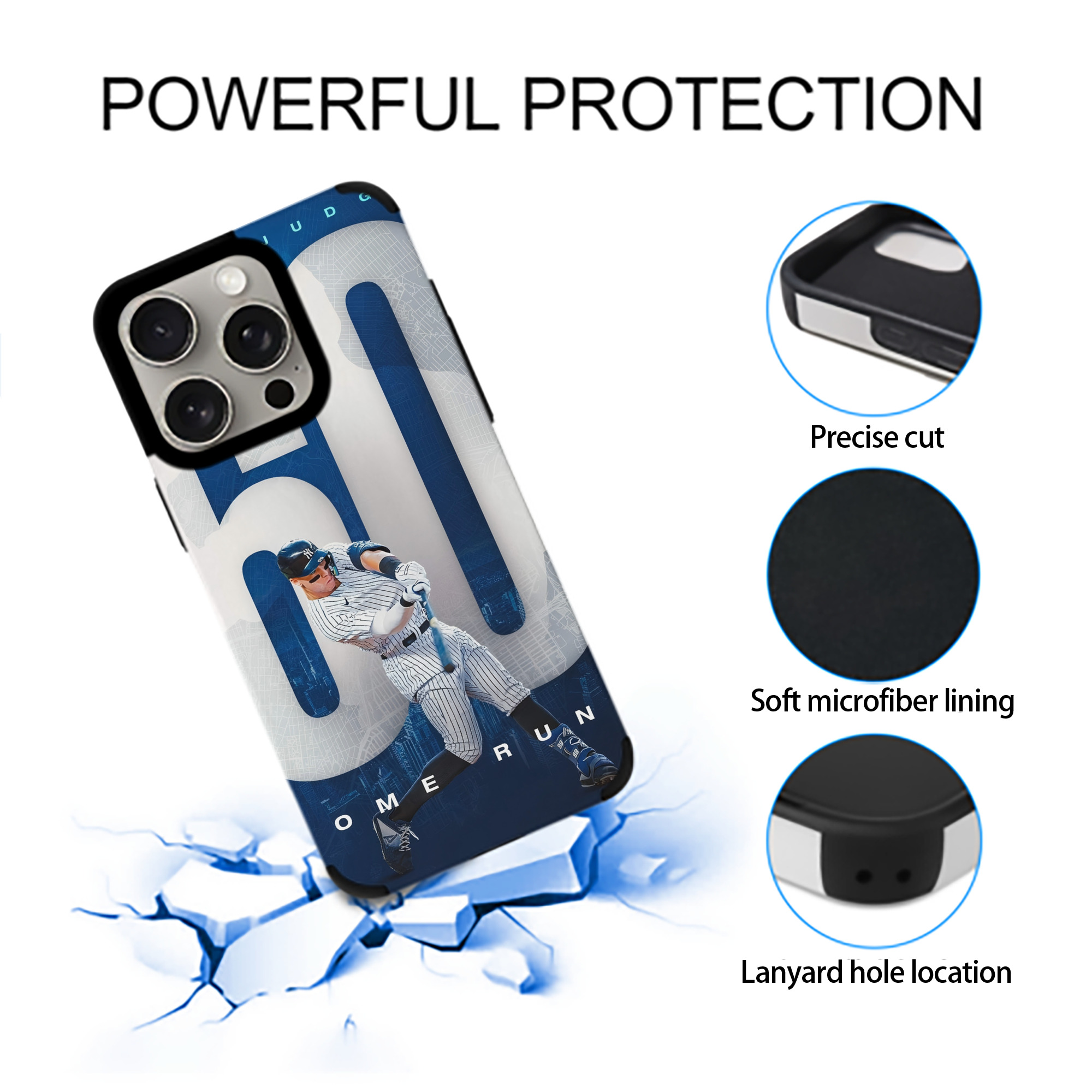 Aaron Judge 60 Home Runs 2 IPhone 15 Pro Max PU Leather Case – Soft Lining, 360° Protection – Precise Fit, 3D Buttons, Easy Charging – Anti-Yellowing, Easy To Clean
