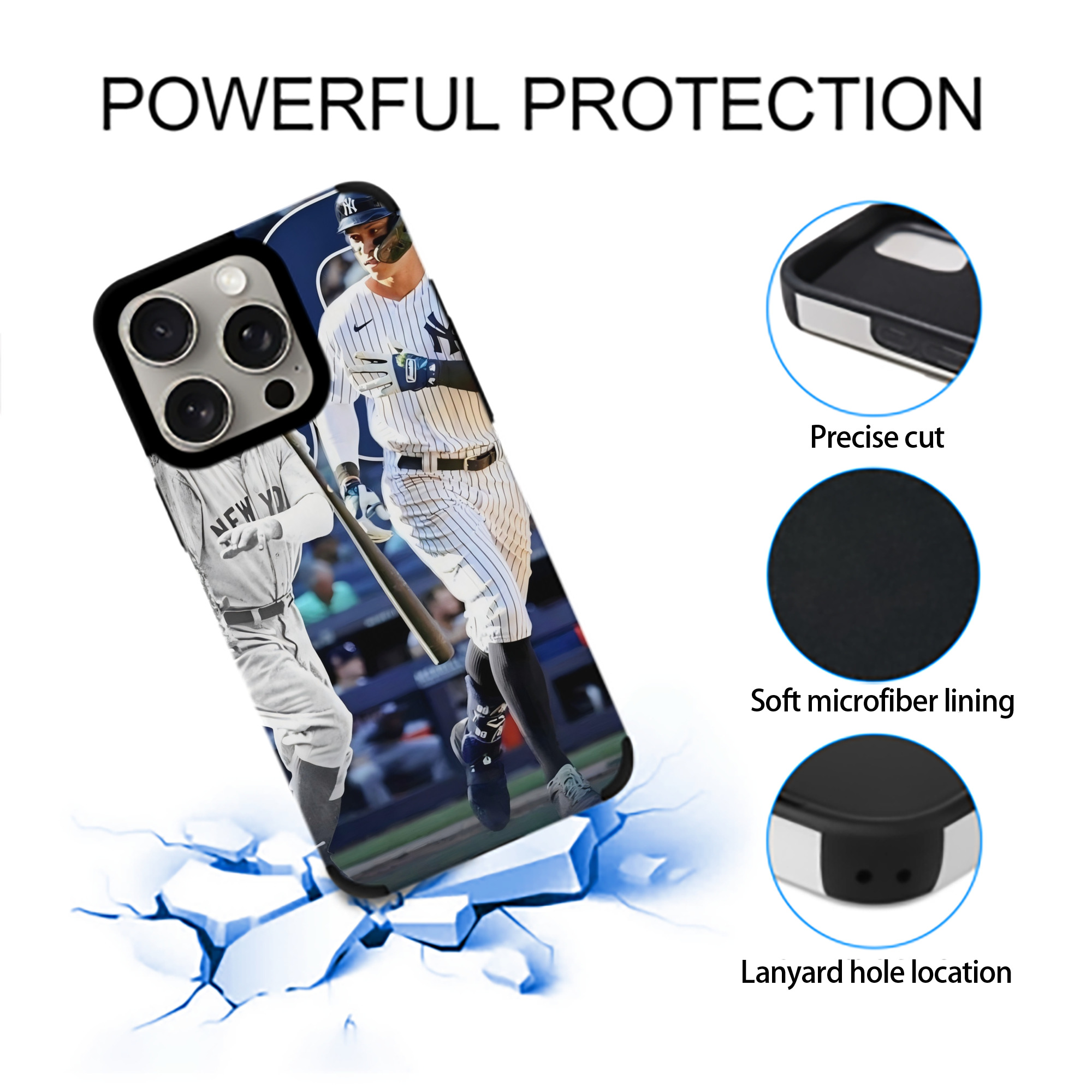 Aaron Judge 60 Home Runs 5 IPhone 15 Pro Max PU Leather Case – Soft Lining, 360° Protection – Precise Fit, 3D Buttons, Easy Charging – Anti-Yellowing, Easy To Clean