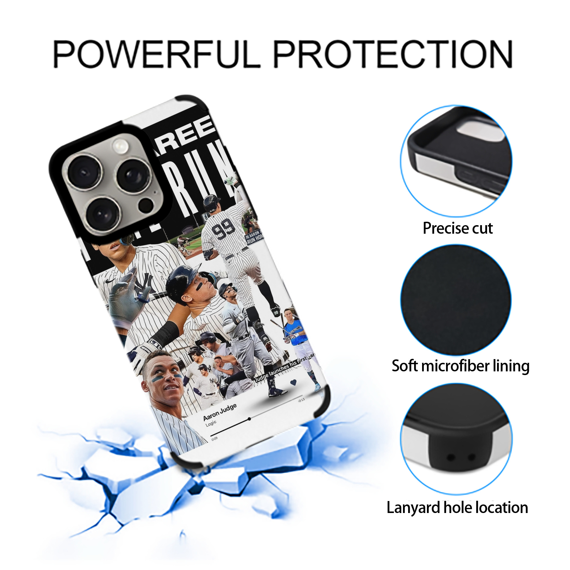 Aaron Judge 200 Home Runs 2 IPhone 15 Pro Max PU Leather Case – Soft Lining, 360° Protection – Precise Fit, 3D Buttons, Easy Charging – Anti-Yellowing, Easy To Clean