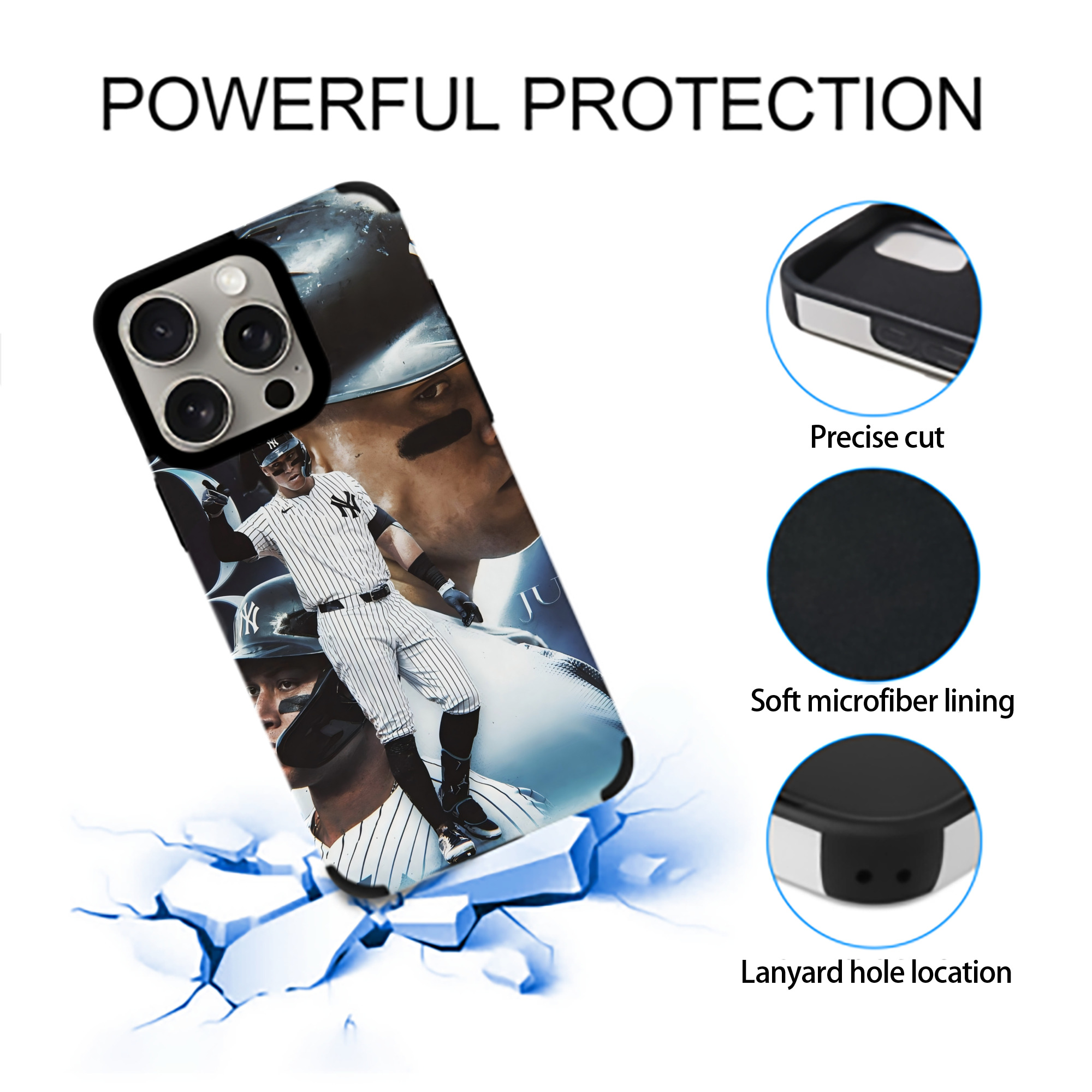 Aaron Judge 300 Home Runs 1 IPhone 15 Pro Max PU Leather Case – Soft Lining, 360° Protection – Precise Fit, 3D Buttons, Easy Charging – Anti-Yellowing, Easy To Clean