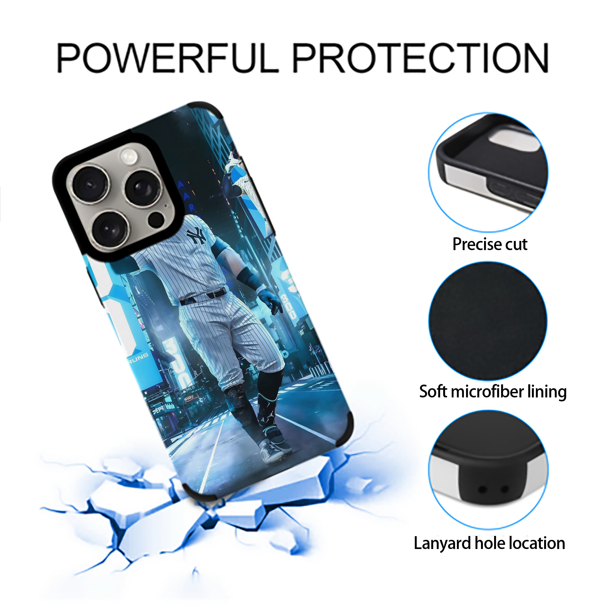 Aaron Judge 300 Home Runs 2 IPhone 15 Pro Max PU Leather Case – Soft Lining, 360° Protection – Precise Fit, 3D Buttons, Easy Charging – Anti-Yellowing, Easy To Clean