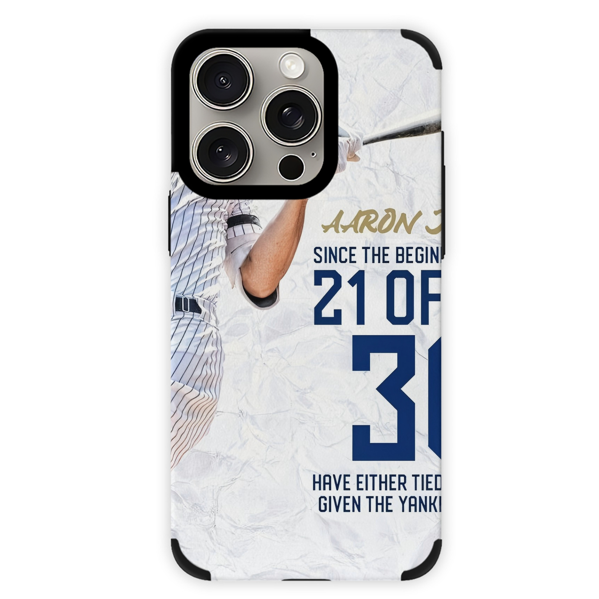 Aaron Judge 30 Home Runs IPhone 15 Pro Max PU Leather Case – Soft Lining, 360° Protection – Precise Fit, 3D Buttons, Easy Charging – Anti-Yellowing, Easy To Clean
