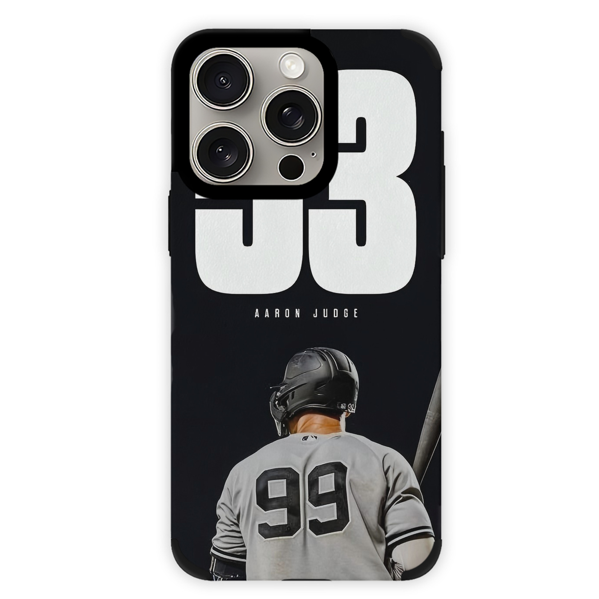 Aaron Judge 53 Home Runs IPhone 15 Pro Max PU Leather Case – Soft Lining, 360° Protection – Precise Fit, 3D Buttons, Easy Charging – Anti-Yellowing, Easy To Clean