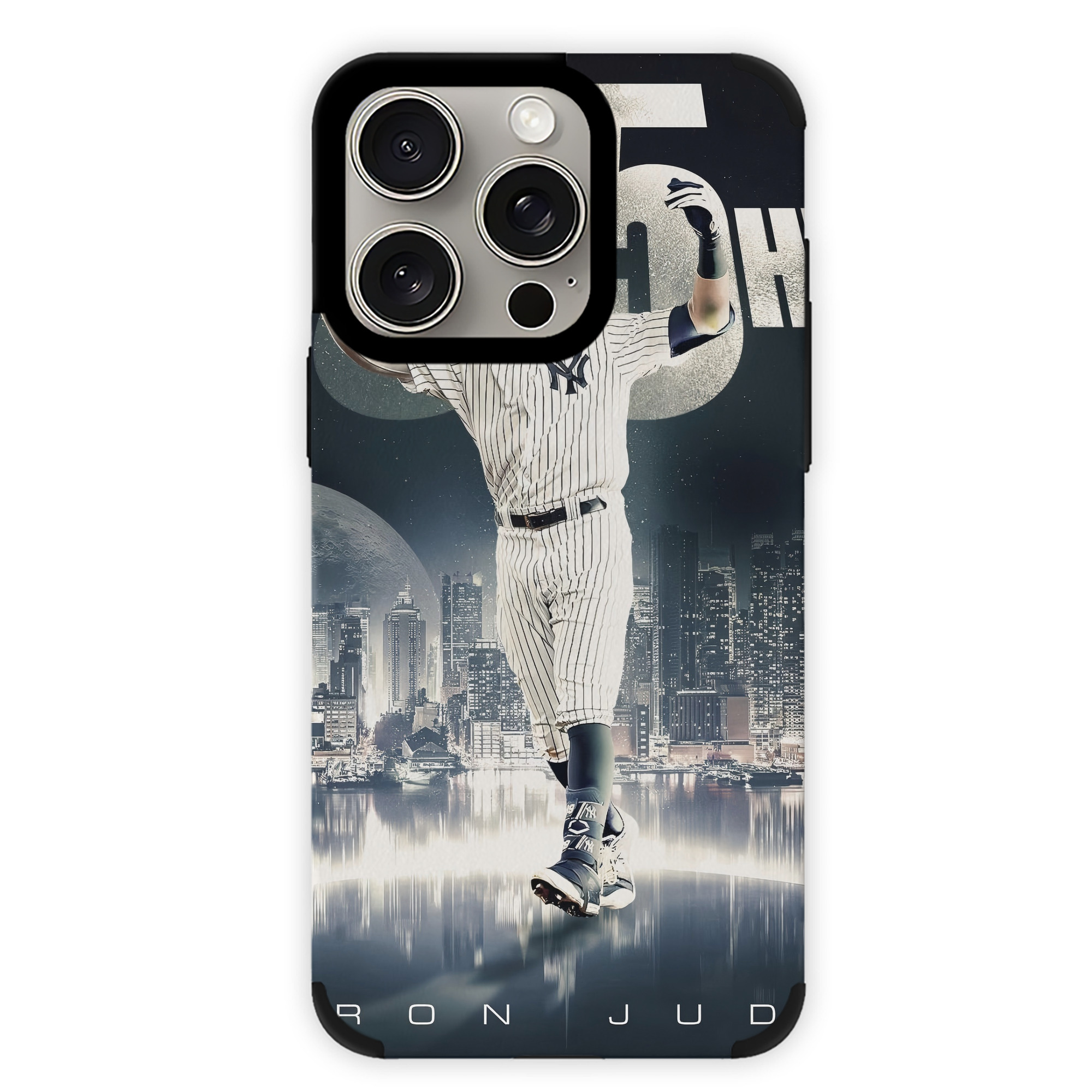 Aaron Judge 55 Home Runs IPhone 15 Pro Max PU Leather Case – Soft Lining, 360° Protection – Precise Fit, 3D Buttons, Easy Charging – Anti-Yellowing, Easy To Clean