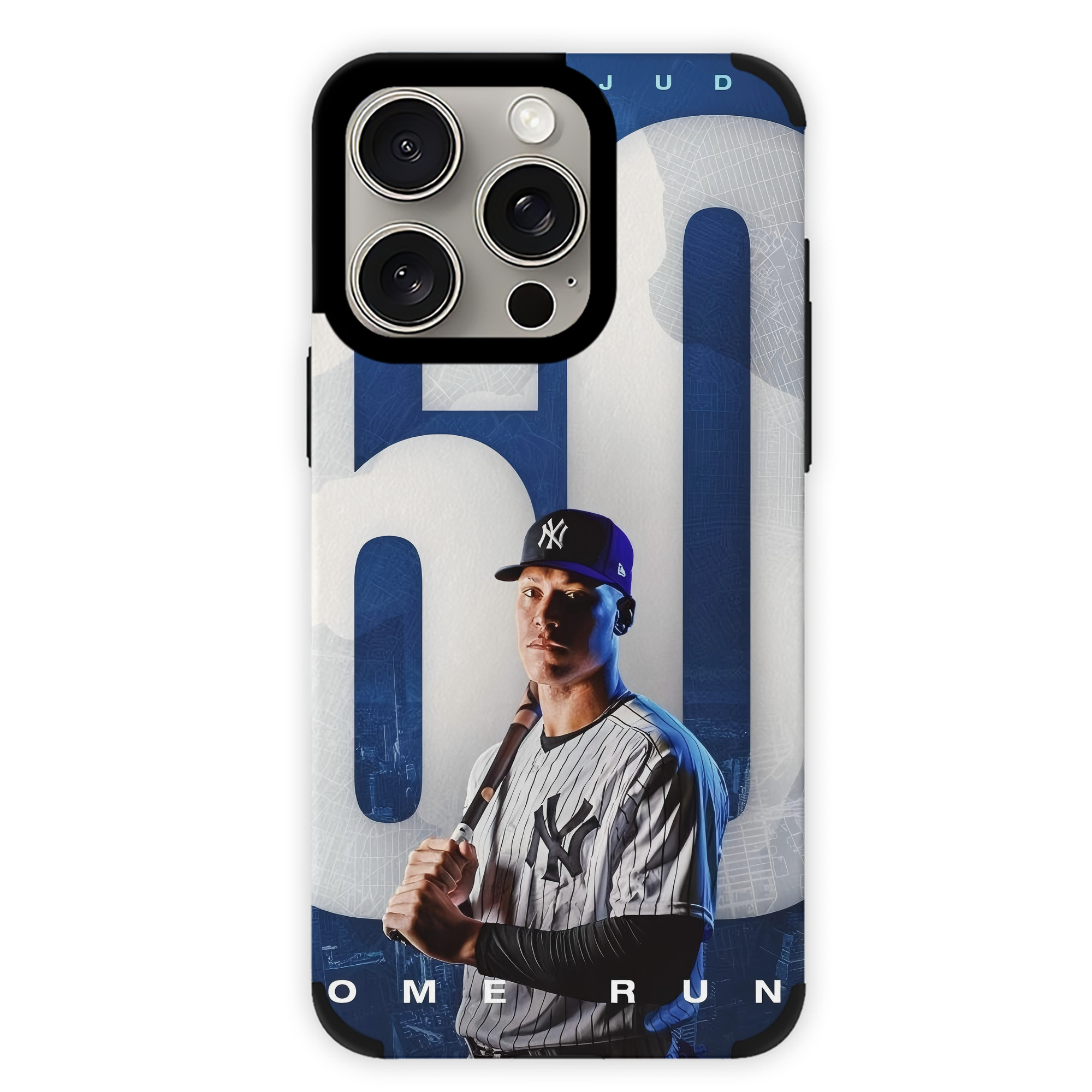 Aaron Judge 60 Home Runs IPhone 15 Pro Max PU Leather Case – Soft Lining, 360° Protection – Precise Fit, 3D Buttons, Easy Charging – Anti-Yellowing, Easy To Clean