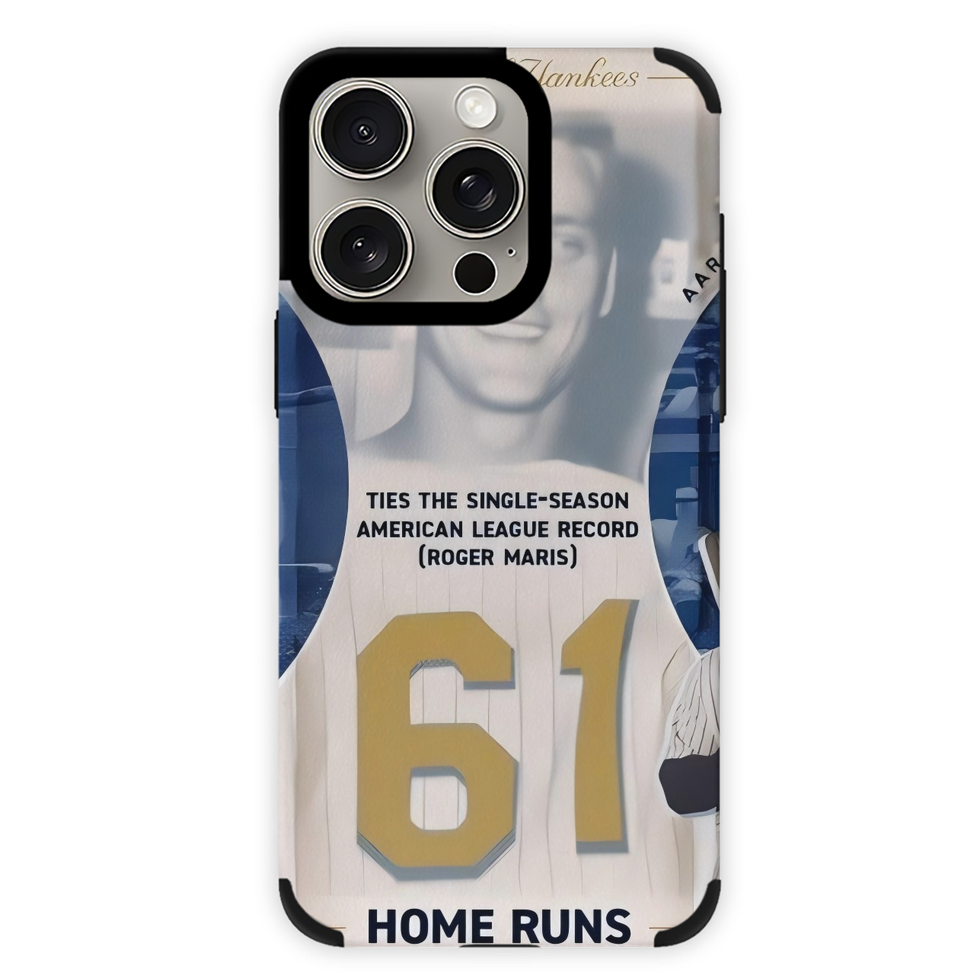Aaron Judge 61 Home Runs 2 IPhone 15 Pro Max PU Leather Case – Soft Lining, 360° Protection – Precise Fit, 3D Buttons, Easy Charging – Anti-Yellowing, Easy To Clean