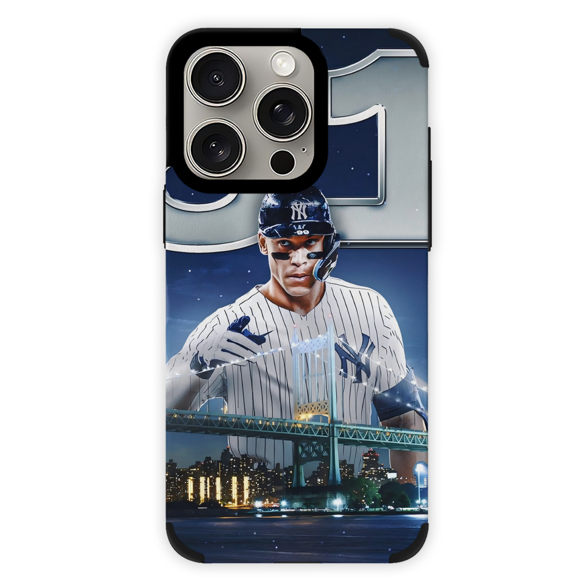 Aaron Judge 61 Home Runs IPhone 15 Pro Max PU Leather Case – Soft Lining, 360° Protection – Precise Fit, 3D Buttons, Easy Charging – Anti-Yellowing, Easy To Clean