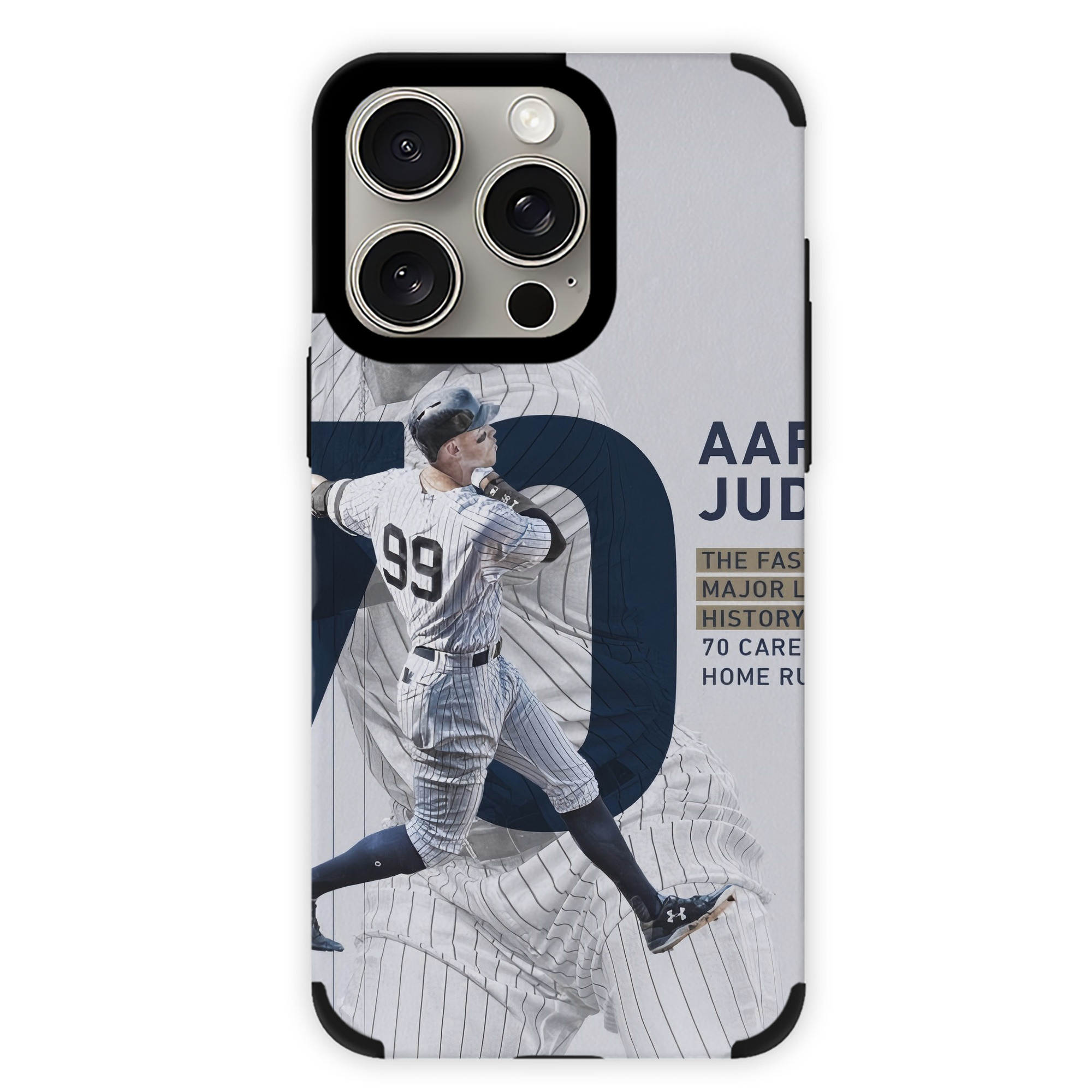 Aaron Judge 70 Home Runs IPhone 15 Pro Max PU Leather Case – Soft Lining, 360° Protection – Precise Fit, 3D Buttons, Easy Charging – Anti-Yellowing, Easy To Clean