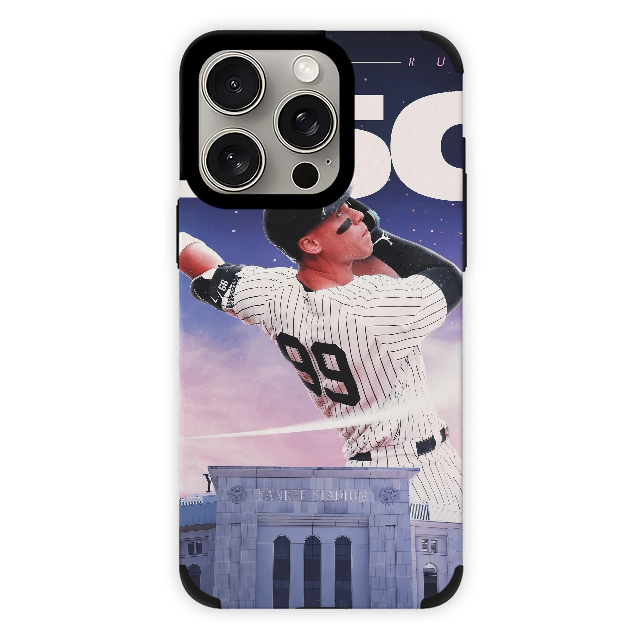 Aaron Judge 250 Home Runs IPhone 15 Pro Max PU Leather Case – Soft Lining, 360° Protection – Precise Fit, 3D Buttons, Easy Charging – Anti-Yellowing, Easy To Clean