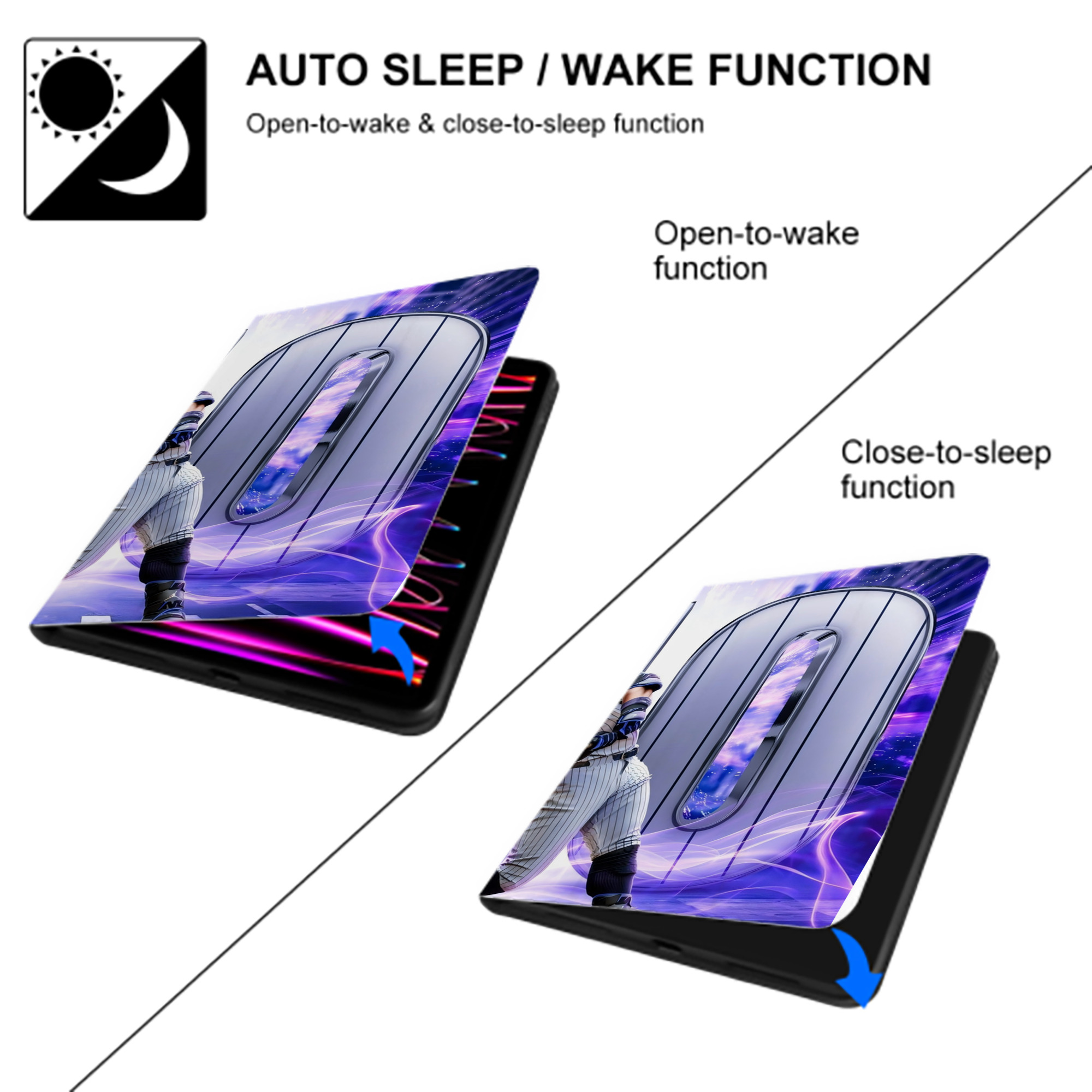 Aaron Judge 40 Home Runs IPad Book-Style Case With Pencil Slot – Slim PU & TPU Cover – Full Protection, Precise Fit, Water & Scratch Resistant