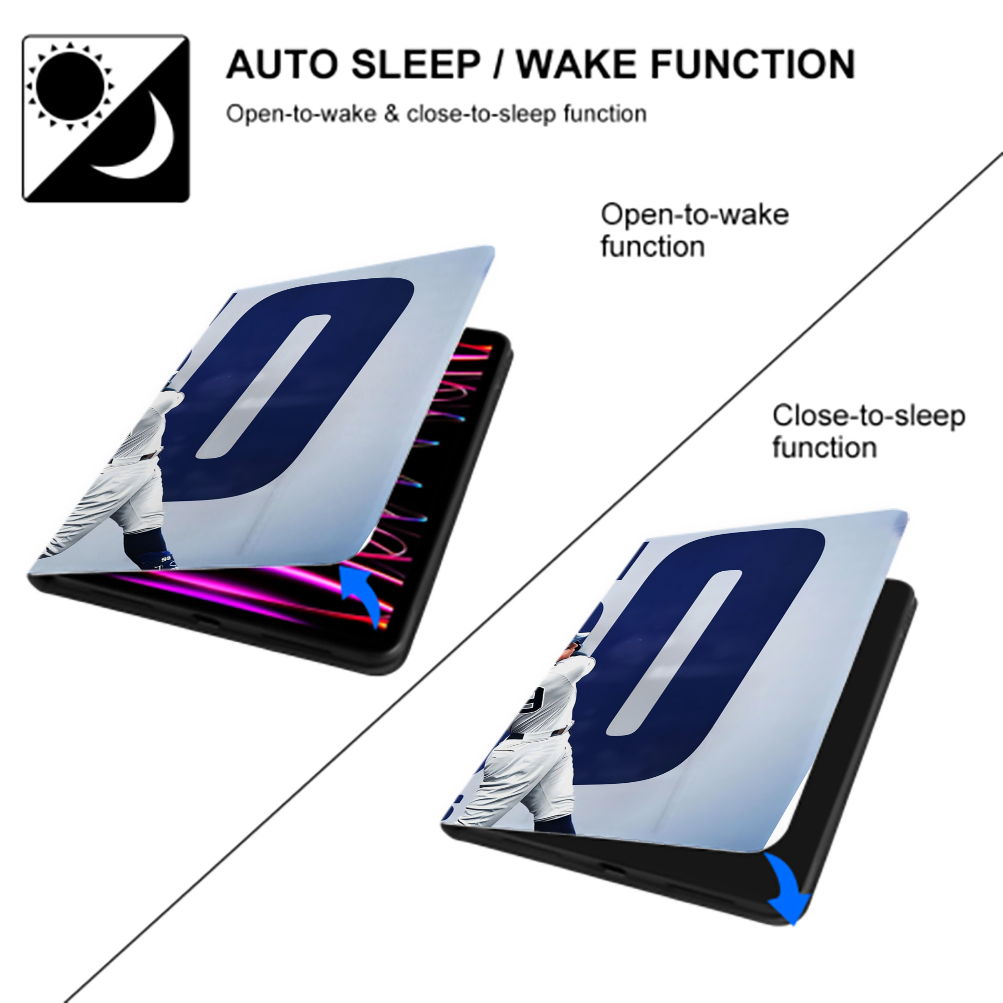 Aaron Judge 50 Home Runs 4 IPad Book-Style Case With Pencil Slot – Slim PU & TPU Cover – Full Protection, Precise Fit, Water & Scratch Resistant