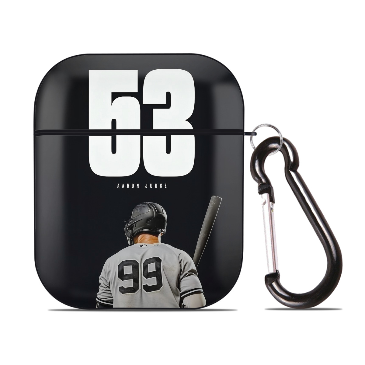 Aaron Judge 53 Home Runs AirPods 2 Case Hard Shell Black, Flexible PC Material, Precise Cutouts, Full Protection, Anti-Fingerprint, Washable, Includes Keychain – Durable & Slim Design