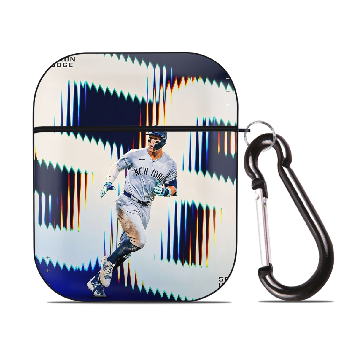 Aaron Judge 56 Home Runs AirPods 2 Case Hard Shell Black, Flexible PC Material, Precise Cutouts, Full Protection, Anti-Fingerprint, Washable, Includes Keychain – Durable & Slim Design