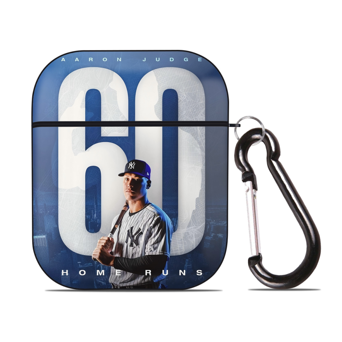 Aaron Judge 60 Home Runs AirPods 2 Case Hard Shell Black, Flexible PC Material, Precise Cutouts, Full Protection, Anti-Fingerprint, Washable, Includes Keychain – Durable & Slim Design