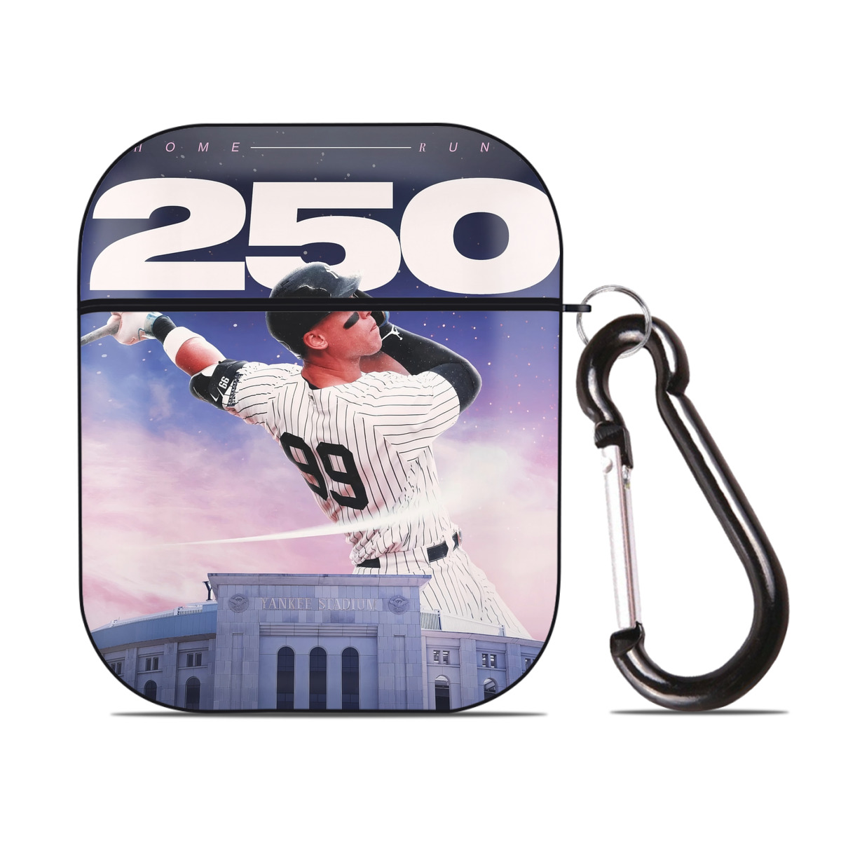 Aaron Judge 250 Home Runs AirPods 2 Case Hard Shell Black, Flexible PC Material, Precise Cutouts, Full Protection, Anti-Fingerprint, Washable, Includes Keychain – Durable & Slim Design