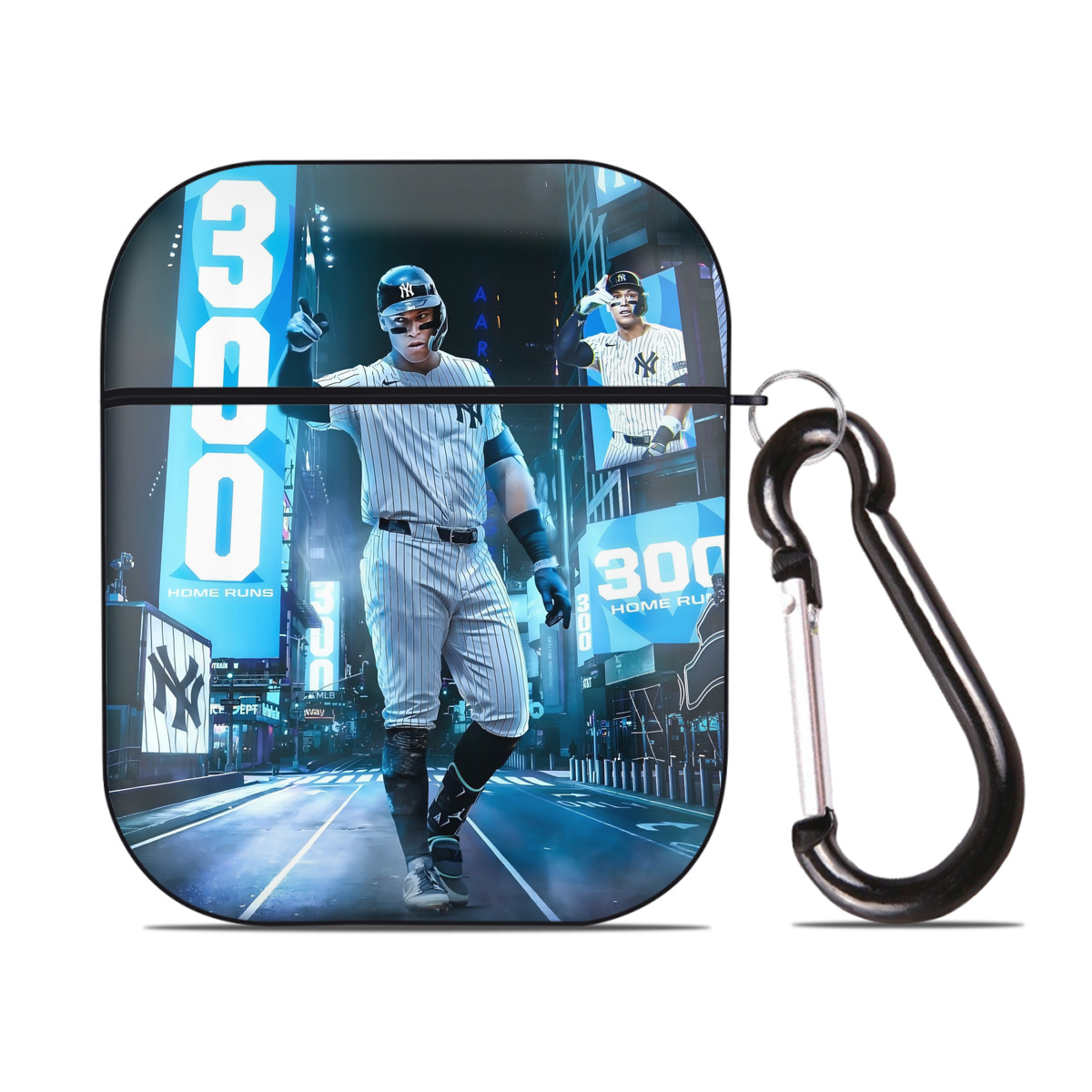 Aaron Judge 300 Home Runs 2 AirPods 2 Case Hard Shell Black, Flexible PC Material, Precise Cutouts, Full Protection, Anti-Fingerprint, Washable, Includes Keychain – Durable & Slim Design
