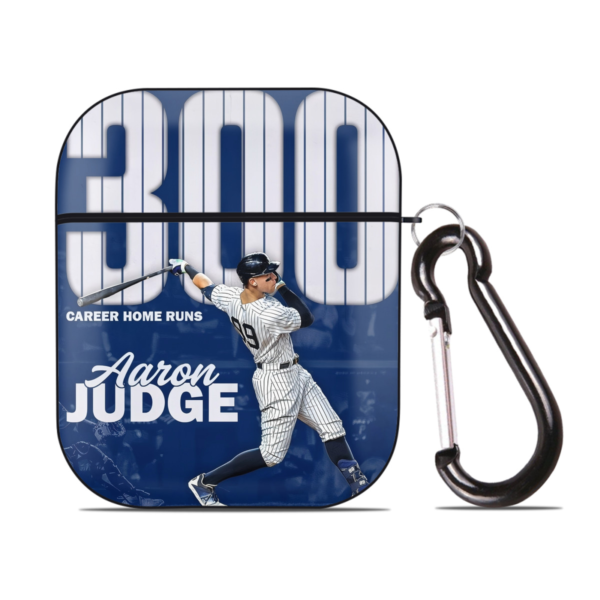 Aaron Judge 300 Home Runs AirPods 2 Case Hard Shell Black, Flexible PC Material, Precise Cutouts, Full Protection, Anti-Fingerprint, Washable, Includes Keychain – Durable & Slim Design