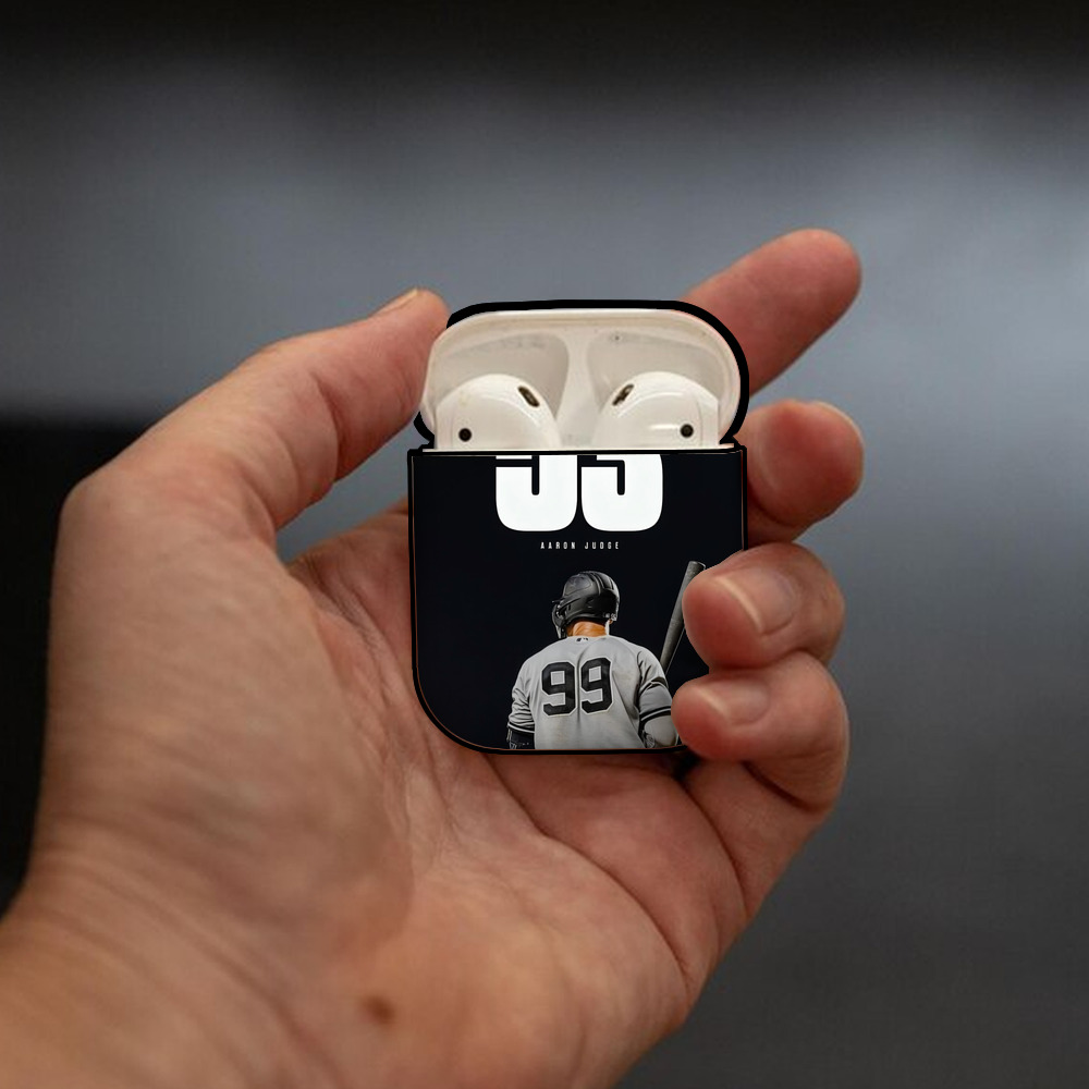 Aaron Judge 53 Home Runs AirPods 2 Case Hard Shell Black, Flexible PC Material, Precise Cutouts, Full Protection, Anti-Fingerprint, Washable, Includes Keychain – Durable & Slim Design