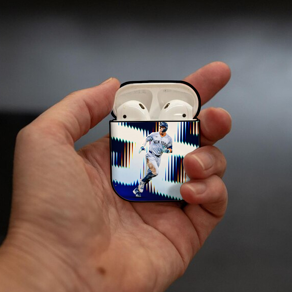 Aaron Judge 56 Home Runs AirPods 2 Case Hard Shell Black, Flexible PC Material, Precise Cutouts, Full Protection, Anti-Fingerprint, Washable, Includes Keychain – Durable & Slim Design