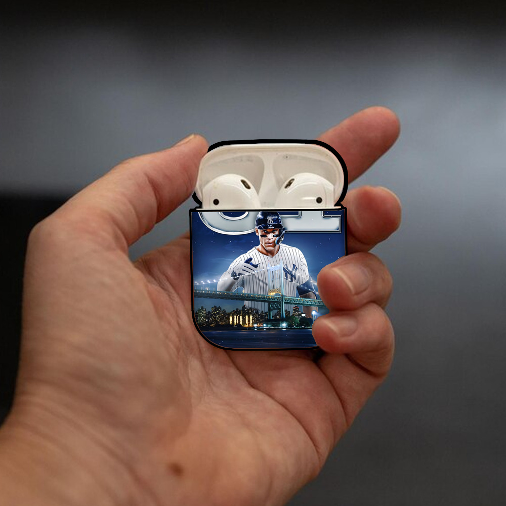 Aaron Judge 61 Home Runs AirPods 2 Case Hard Shell Black, Flexible PC Material, Precise Cutouts, Full Protection, Anti-Fingerprint, Washable, Includes Keychain – Durable & Slim Design