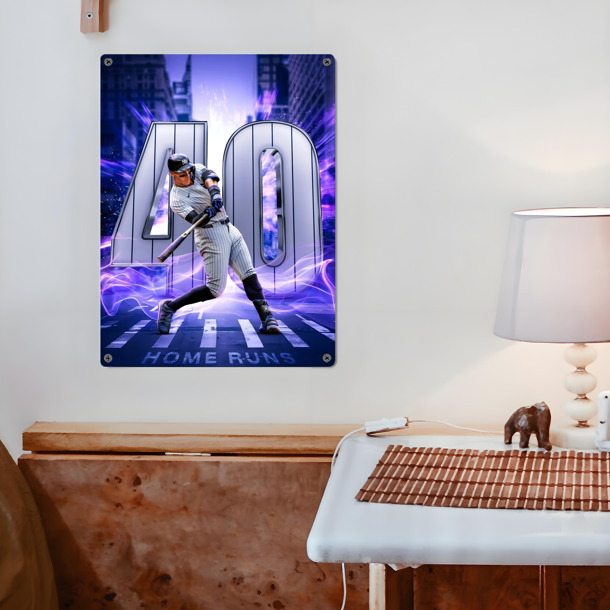 Aaron Judge 40 Home Runs Vintage Metal Tin Sign 12x16inch – Retro Wall Art Decor For Home, Bar, Kitchen, Bedroom, Office – Durable Iron Sheet Poster, Easy To Hang, Full-Color Printing