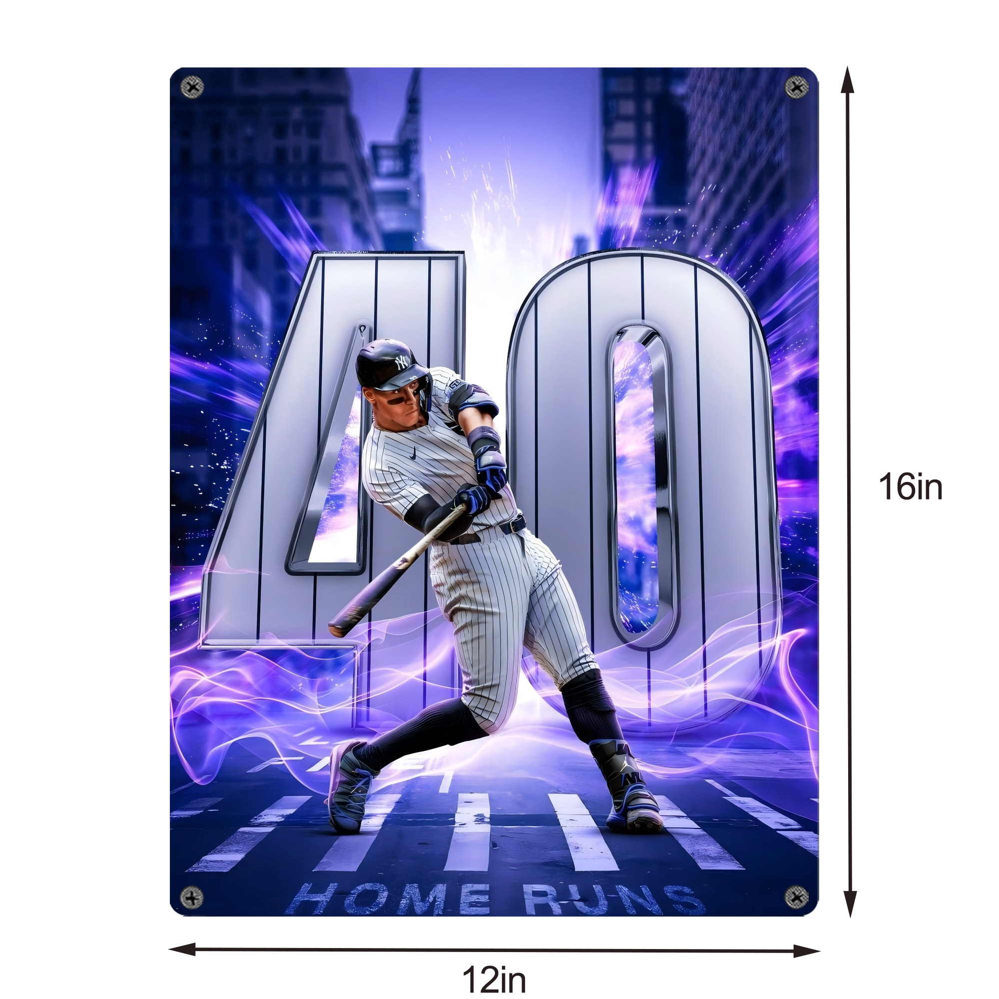 Aaron Judge 40 Home Runs Vintage Metal Tin Sign 12x16inch – Retro Wall Art Decor For Home, Bar, Kitchen, Bedroom, Office – Durable Iron Sheet Poster, Easy To Hang, Full-Color Printing