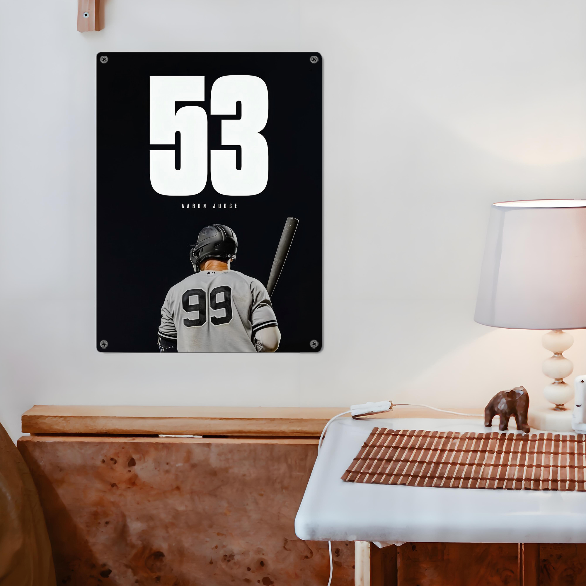 Aaron Judge 53 Home Runs Vintage Metal Tin Sign 12x16inch – Retro Wall Art Decor For Home, Bar, Kitchen, Bedroom, Office – Durable Iron Sheet Poster, Easy To Hang, Full-Color Printing