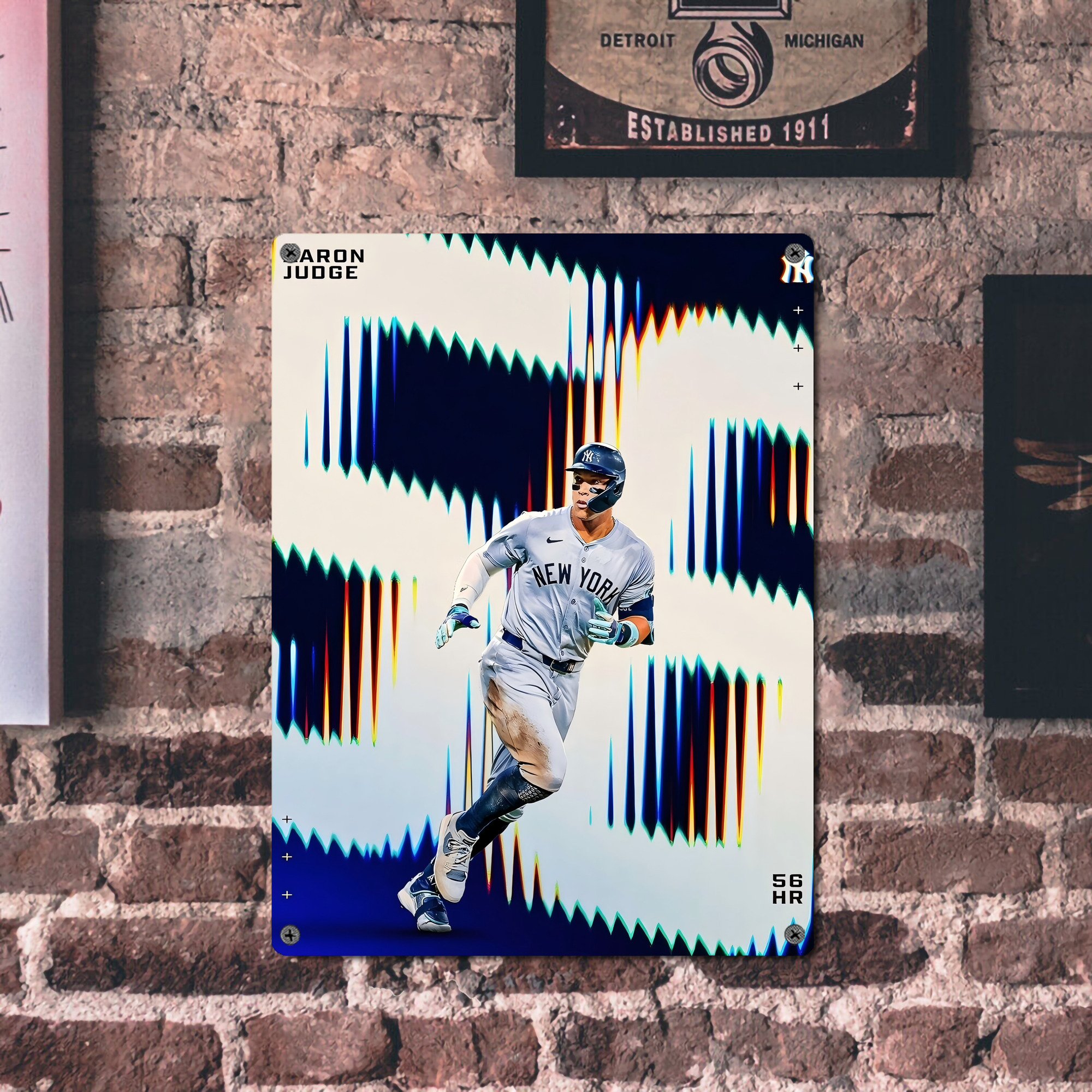 Aaron Judge 56 Home Runs Vintage Metal Tin Sign 12x16inch – Retro Wall Art Decor For Home, Bar, Kitchen, Bedroom, Office – Durable Iron Sheet Poster, Easy To Hang, Full-Color Printing