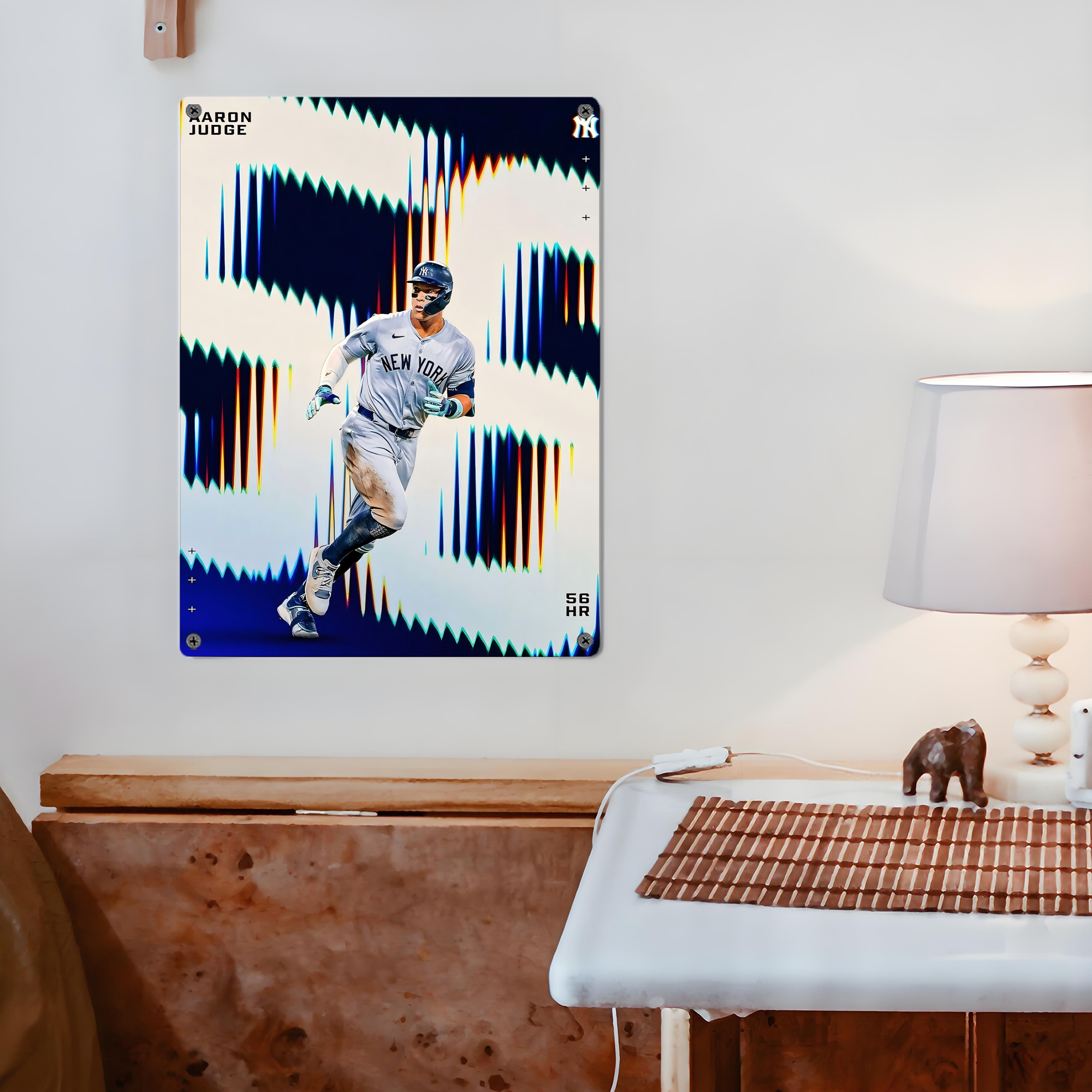 Aaron Judge 56 Home Runs Vintage Metal Tin Sign 12x16inch – Retro Wall Art Decor For Home, Bar, Kitchen, Bedroom, Office – Durable Iron Sheet Poster, Easy To Hang, Full-Color Printing