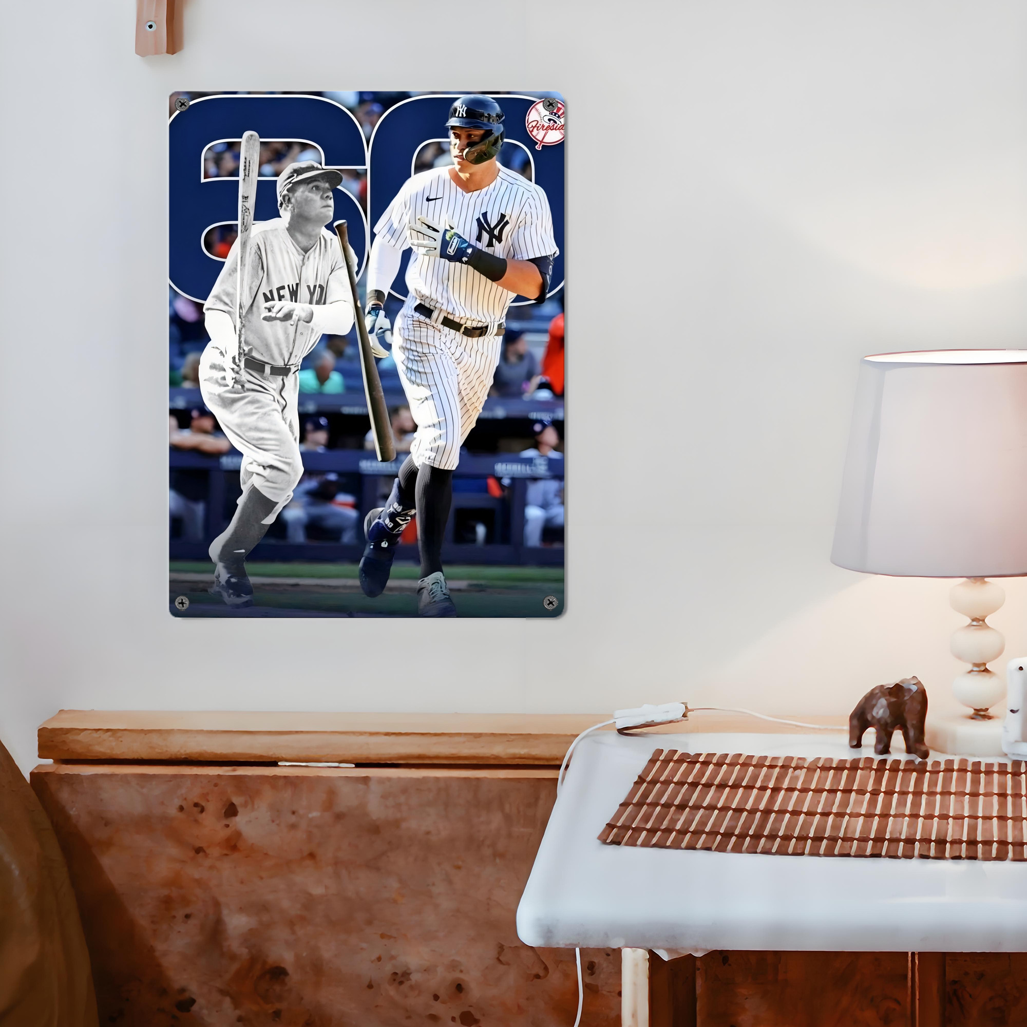 Aaron Judge 60 Home Runs 5 Vintage Metal Tin Sign 12x16inch – Retro Wall Art Decor For Home, Bar, Kitchen, Bedroom, Office – Durable Iron Sheet Poster, Easy To Hang, Full-Color Printing