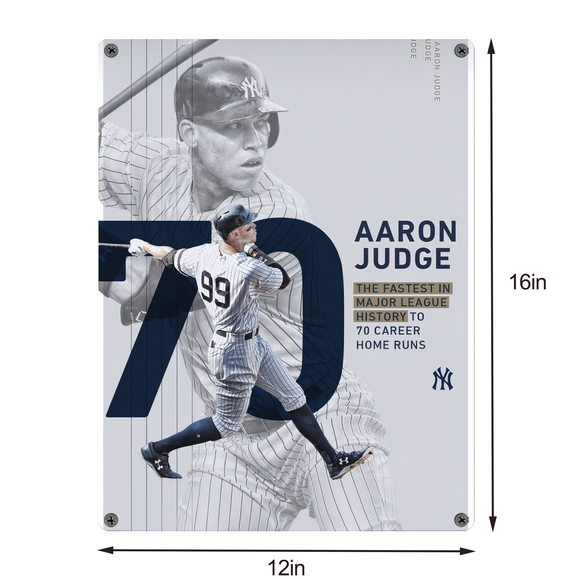 Aaron Judge 70 Home Runs Vintage Metal Tin Sign 12x16inch – Retro Wall Art Decor For Home, Bar, Kitchen, Bedroom, Office – Durable Iron Sheet Poster, Easy To Hang, Full-Color Printing