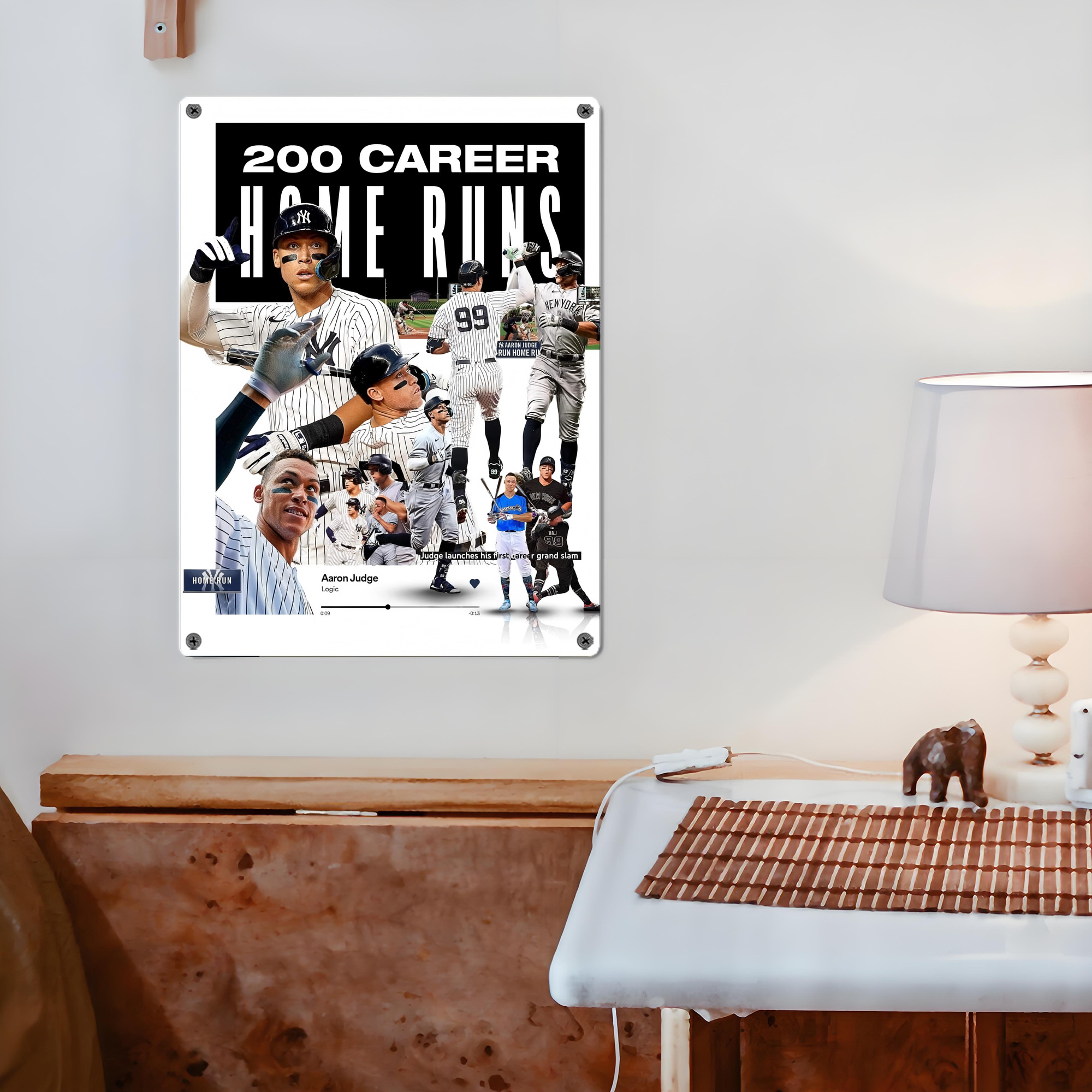 Aaron Judge 200 Home Runs 2 Vintage Metal Tin Sign 12x16inch – Retro Wall Art Decor For Home, Bar, Kitchen, Bedroom, Office – Durable Iron Sheet Poster, Easy To Hang, Full-Color Printing