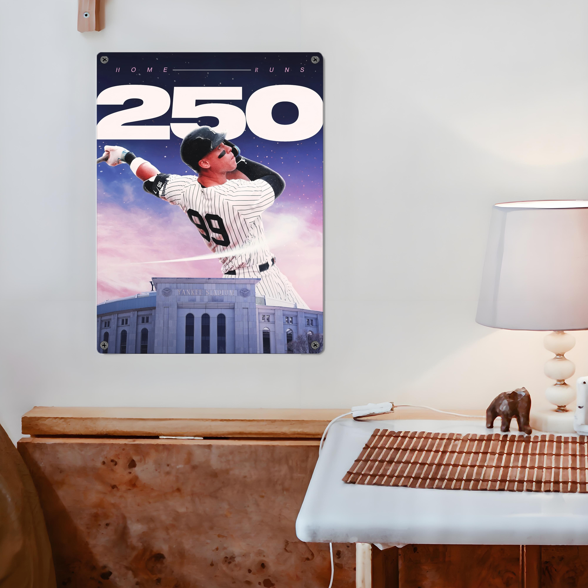 Aaron Judge 250 Home Runs Vintage Metal Tin Sign 12x16inch – Retro Wall Art Decor For Home, Bar, Kitchen, Bedroom, Office – Durable Iron Sheet Poster, Easy To Hang, Full-Color Printing