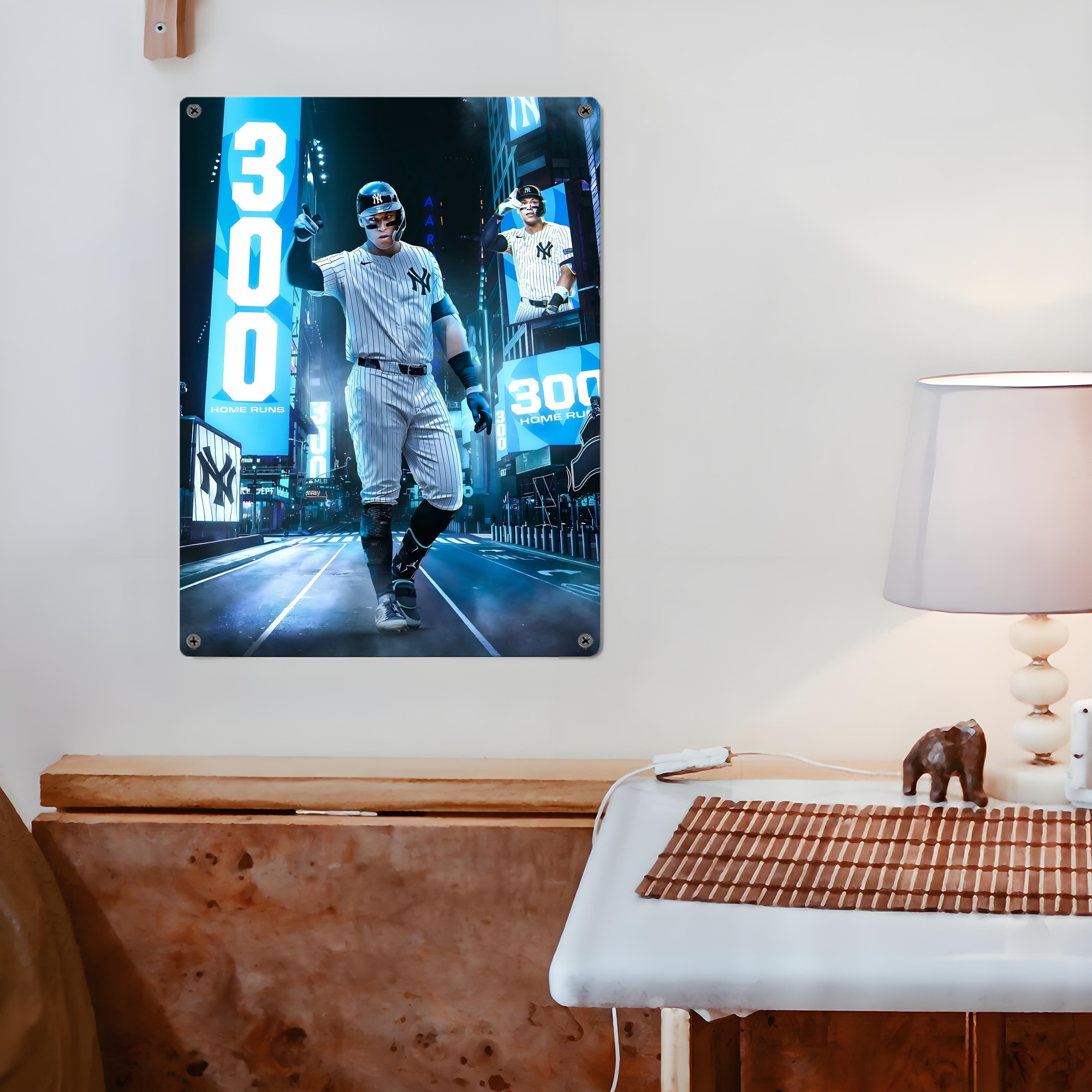 Aaron Judge 300 Home Runs 2 Vintage Metal Tin Sign 12x16inch – Retro Wall Art Decor For Home, Bar, Kitchen, Bedroom, Office – Durable Iron Sheet Poster, Easy To Hang, Full-Color Printing