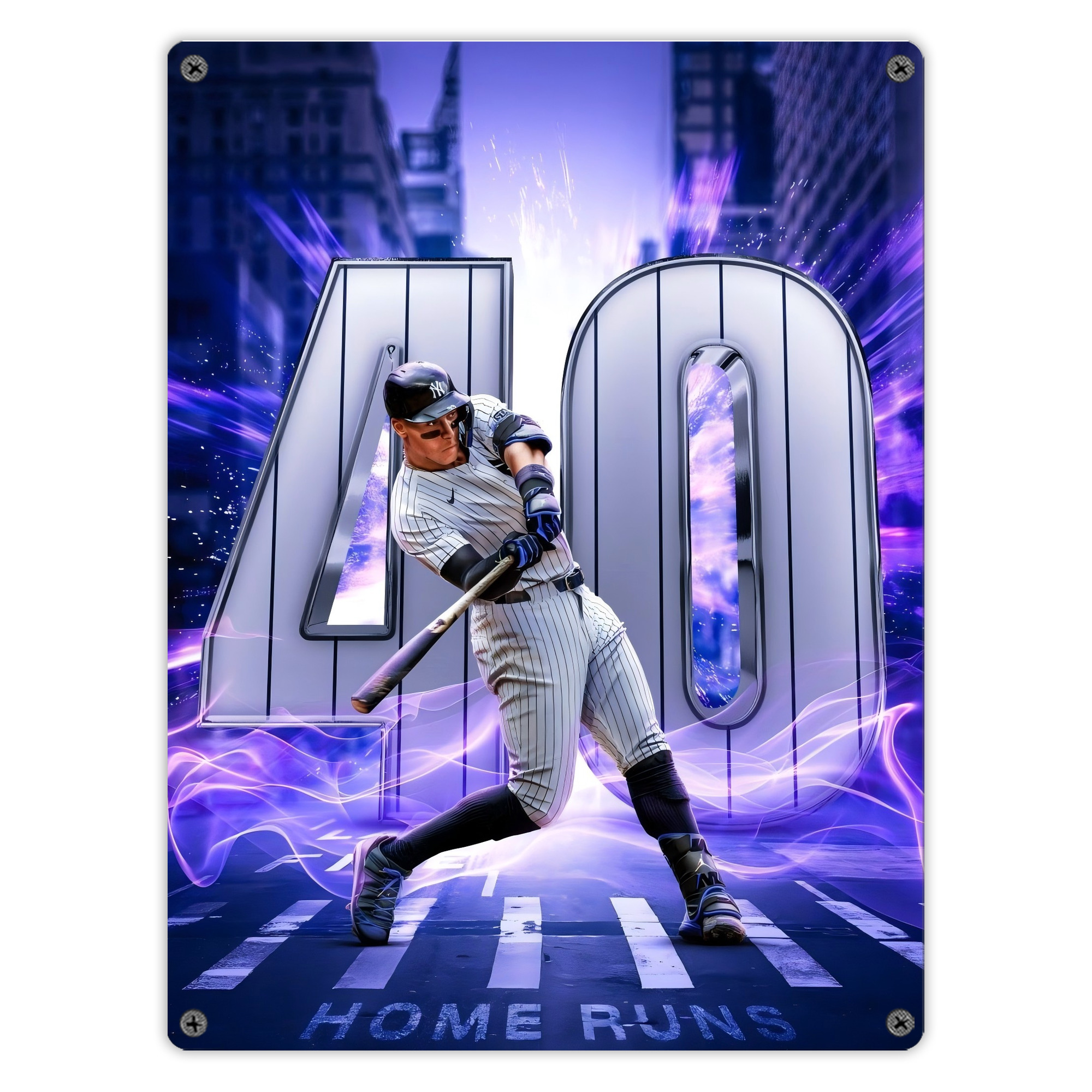 Aaron Judge 40 Home Runs Vintage Metal Tin Sign 12x16inch – Retro Wall Art Decor For Home, Bar, Kitchen, Bedroom, Office – Durable Iron Sheet Poster, Easy To Hang, Full-Color Printing