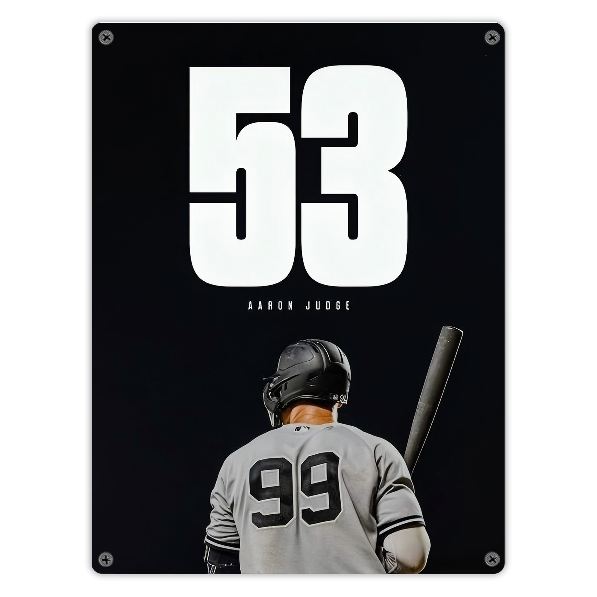 Aaron Judge 53 Home Runs Vintage Metal Tin Sign 12x16inch – Retro Wall Art Decor For Home, Bar, Kitchen, Bedroom, Office – Durable Iron Sheet Poster, Easy To Hang, Full-Color Printing