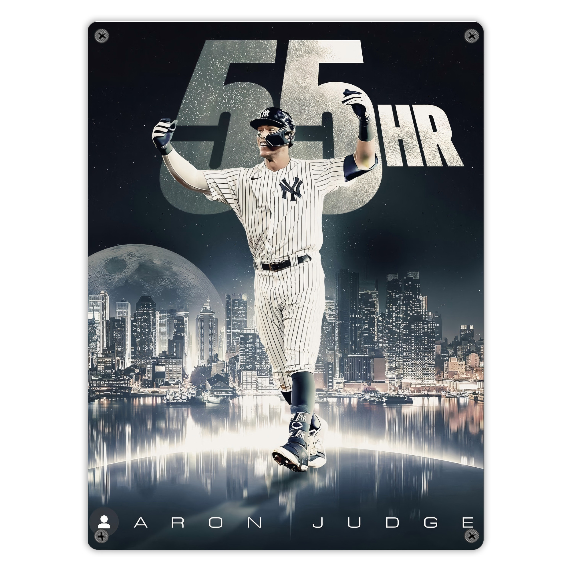 Aaron Judge 55 Home Runs Vintage Metal Tin Sign 12x16inch – Retro Wall Art Decor For Home, Bar, Kitchen, Bedroom, Office – Durable Iron Sheet Poster, Easy To Hang, Full-Color Printing