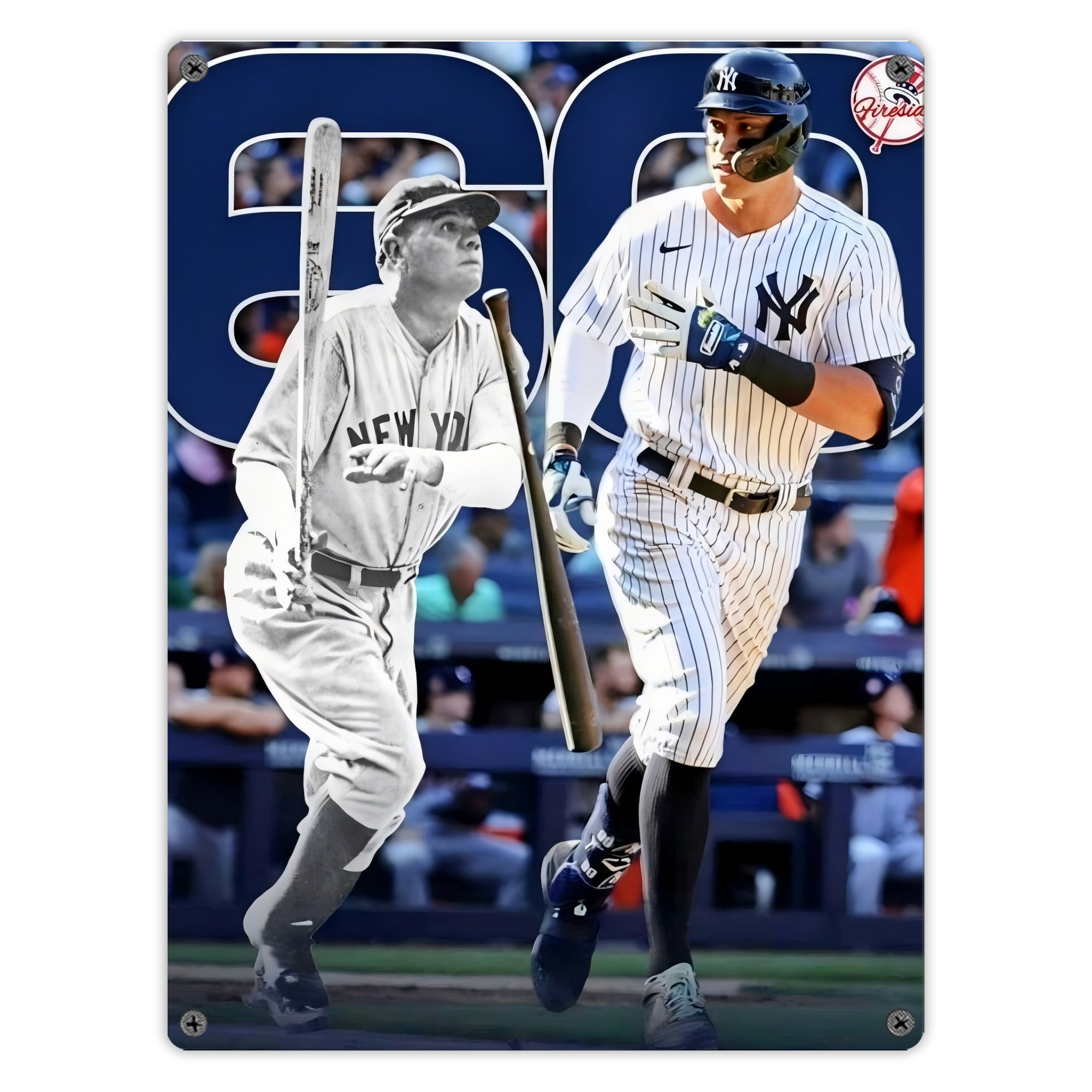 Aaron Judge 60 Home Runs 5 Vintage Metal Tin Sign 12x16inch – Retro Wall Art Decor For Home, Bar, Kitchen, Bedroom, Office – Durable Iron Sheet Poster, Easy To Hang, Full-Color Printing