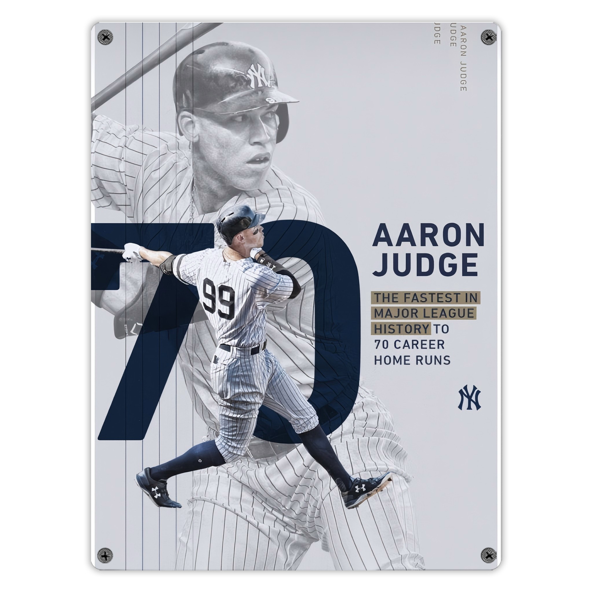 Aaron Judge 70 Home Runs Vintage Metal Tin Sign 12x16inch – Retro Wall Art Decor For Home, Bar, Kitchen, Bedroom, Office – Durable Iron Sheet Poster, Easy To Hang, Full-Color Printing