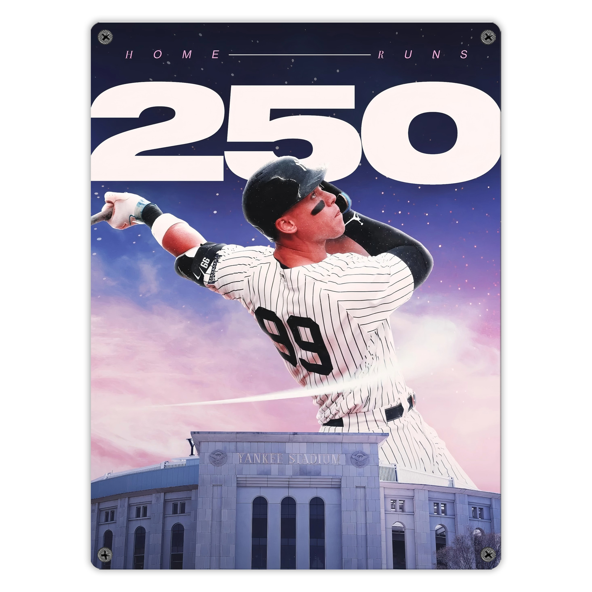 Aaron Judge 250 Home Runs Vintage Metal Tin Sign 12x16inch – Retro Wall Art Decor For Home, Bar, Kitchen, Bedroom, Office – Durable Iron Sheet Poster, Easy To Hang, Full-Color Printing