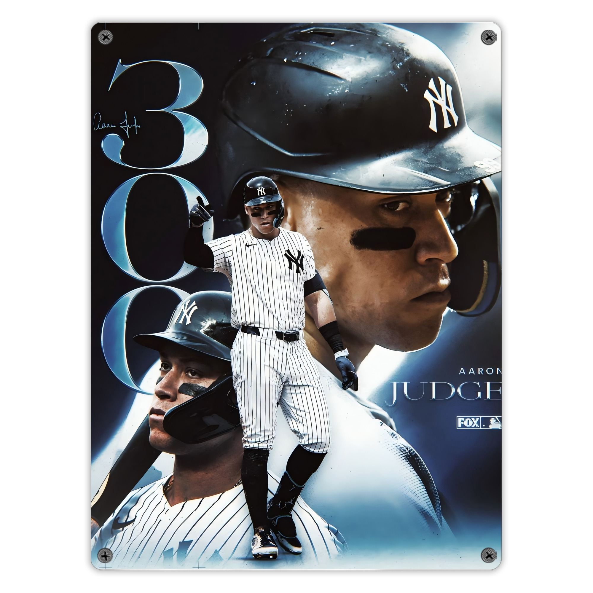 Aaron Judge 300 Home Runs 1 Vintage Metal Tin Sign 12x16inch – Retro Wall Art Decor For Home, Bar, Kitchen, Bedroom, Office – Durable Iron Sheet Poster, Easy To Hang, Full-Color Printing
