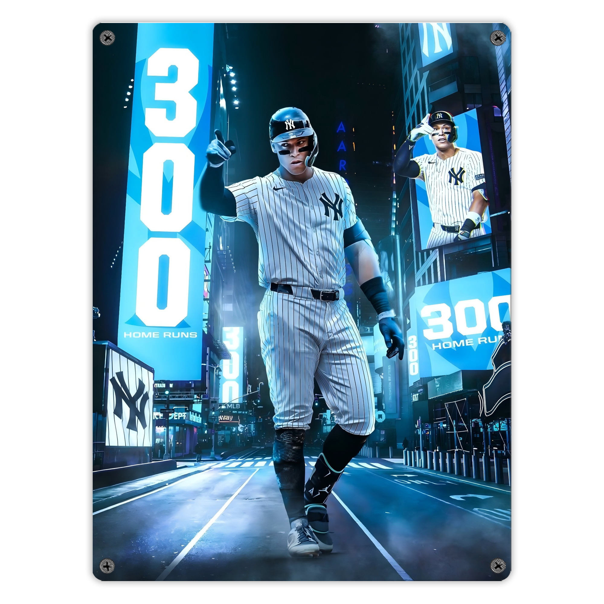 Aaron Judge 300 Home Runs 2 Vintage Metal Tin Sign 12x16inch – Retro Wall Art Decor For Home, Bar, Kitchen, Bedroom, Office – Durable Iron Sheet Poster, Easy To Hang, Full-Color Printing