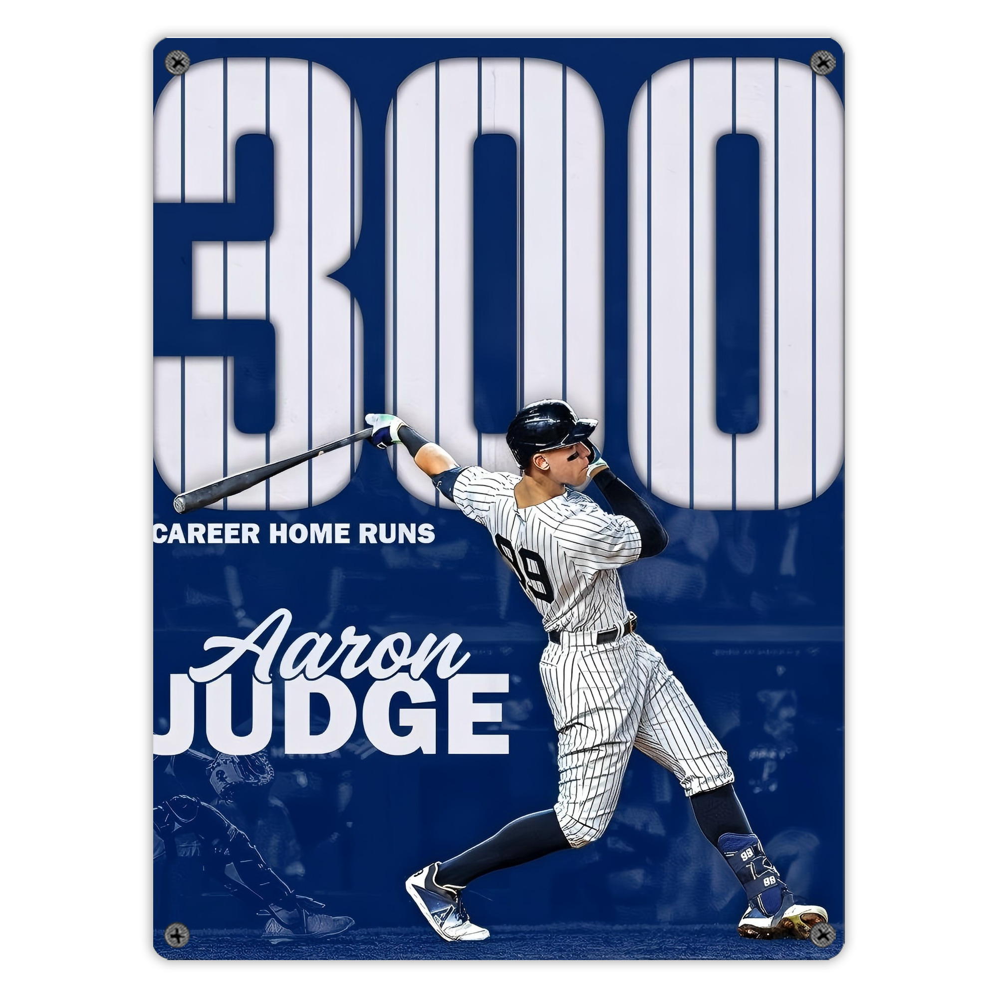 Aaron Judge 300 Home Runs Vintage Metal Tin Sign 12x16inch – Retro Wall Art Decor For Home, Bar, Kitchen, Bedroom, Office – Durable Iron Sheet Poster, Easy To Hang, Full-Color Printing